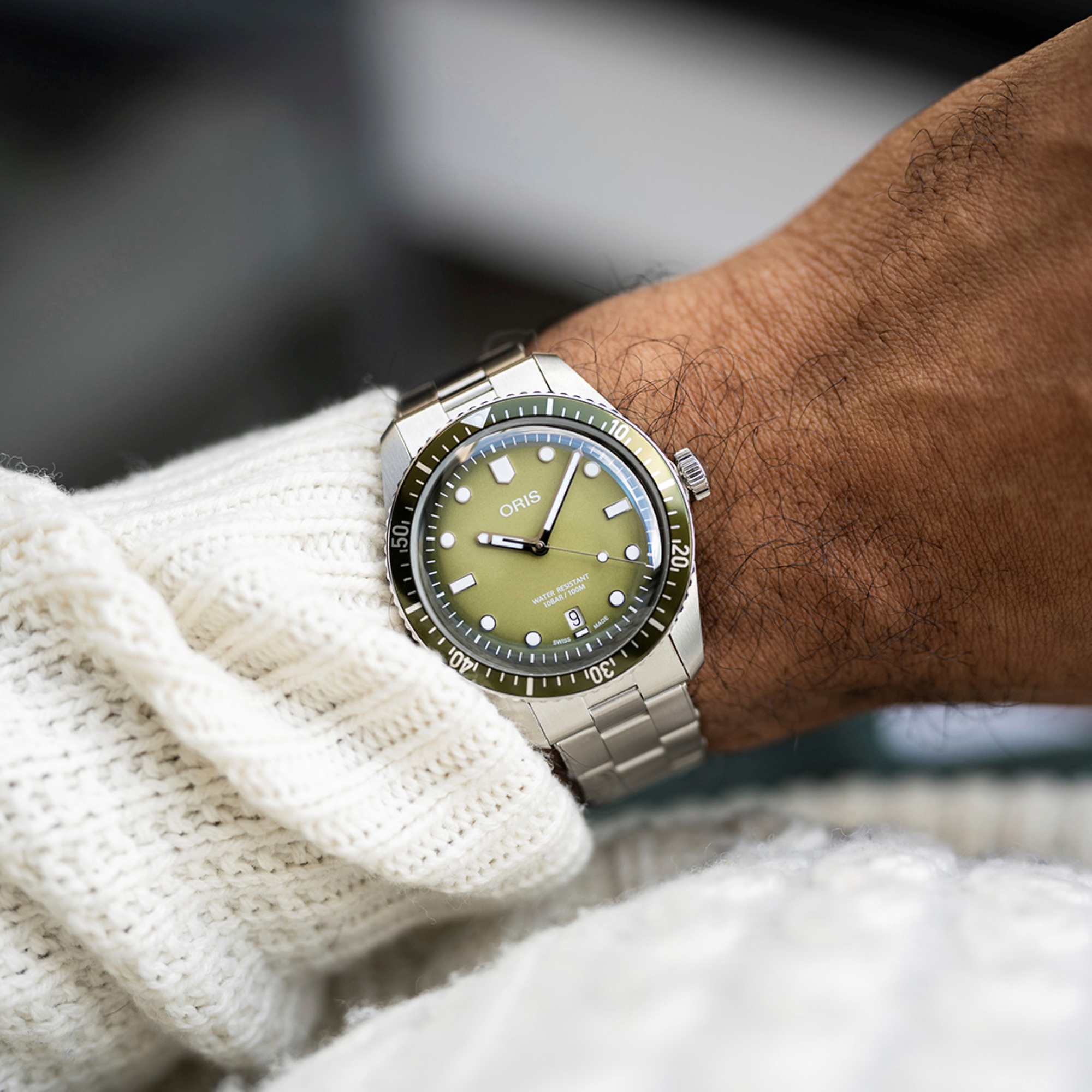 Oris Divers Sixty-Five Date Green Dial Watch, 40 mm