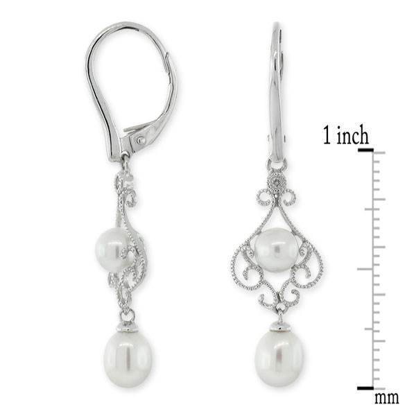 Freshwater Cultured Pearl & Diamond Earrings 14K | Ben Bridge Jeweler