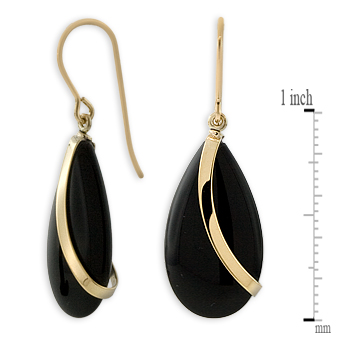 Onyx Earrings 14K