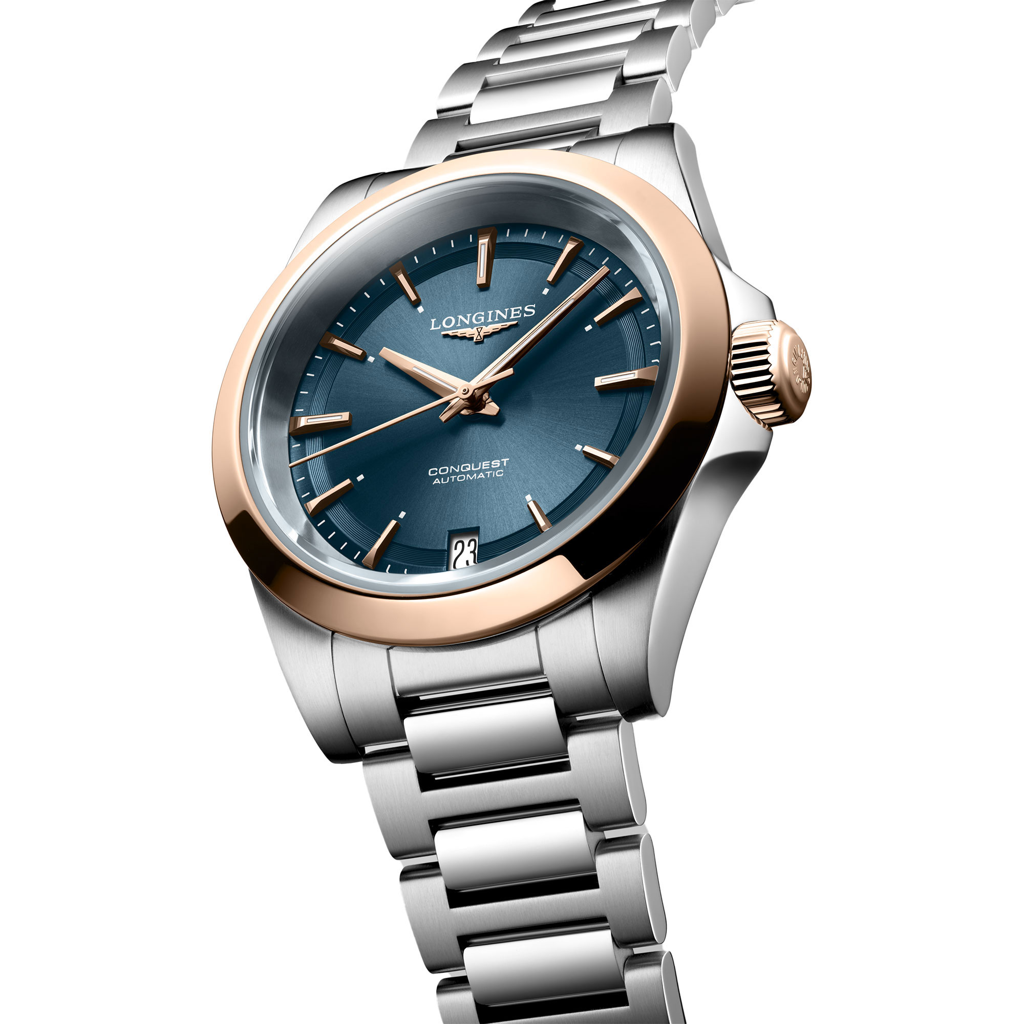 Longines Conquest Blue Dial Stainless Steel Watch, 34mm