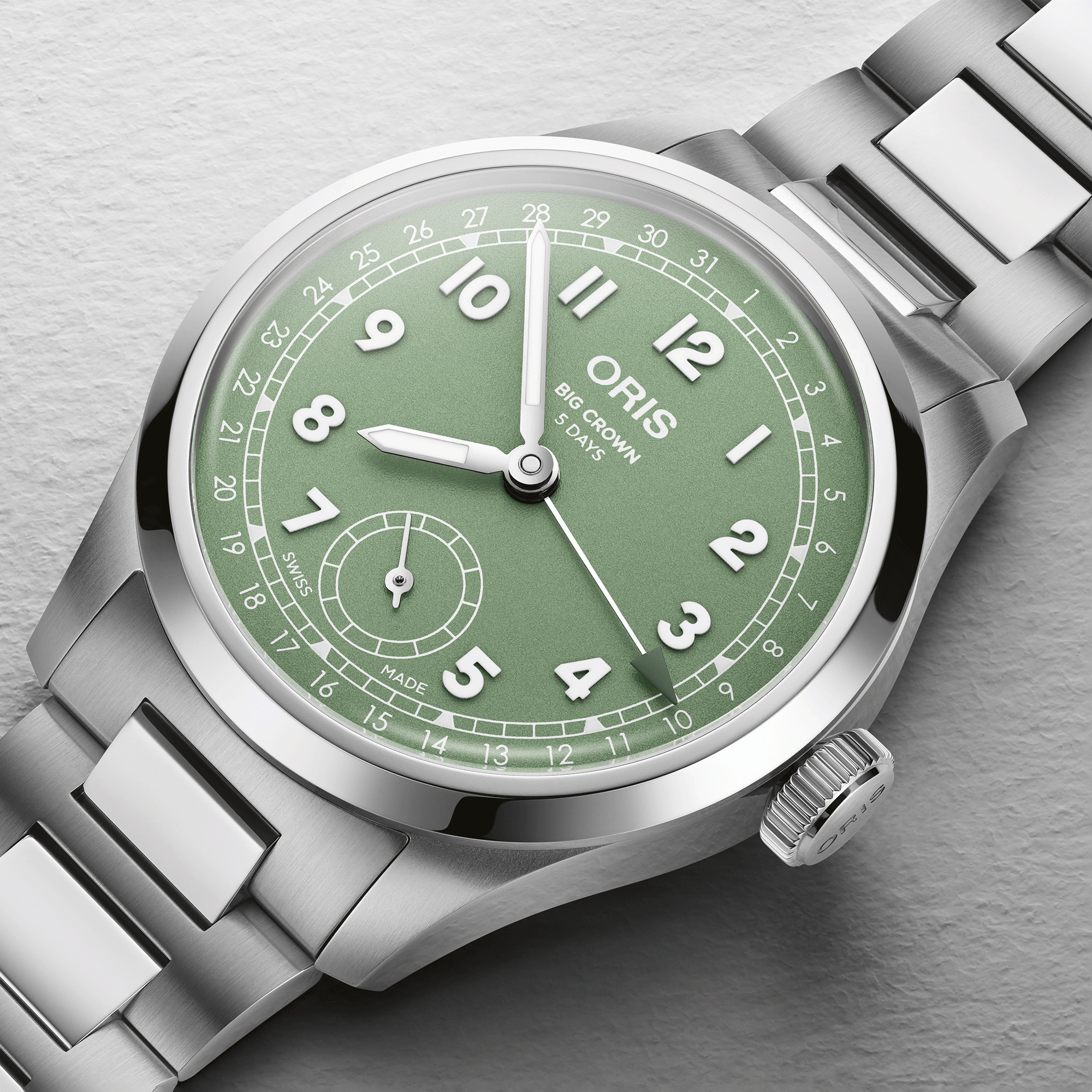Oris Big Crown Pointer Date Calibre 403 Green Dial Watch, 40mm
