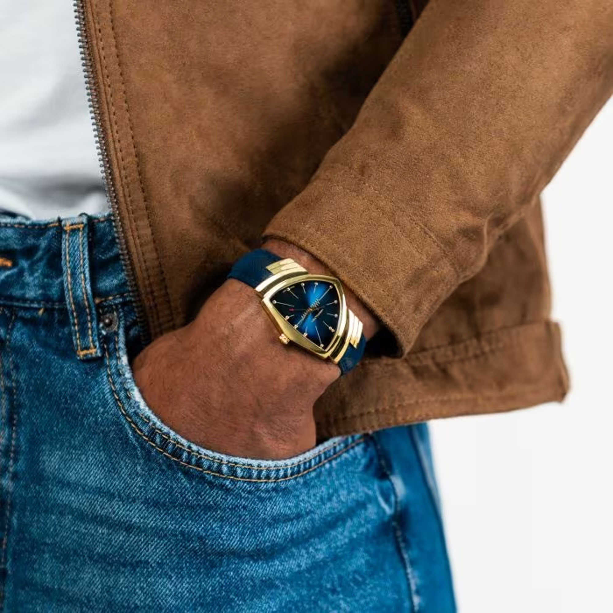 Hamilton Ventura Quartz Blue Dial Watch, 24mm x 27mm