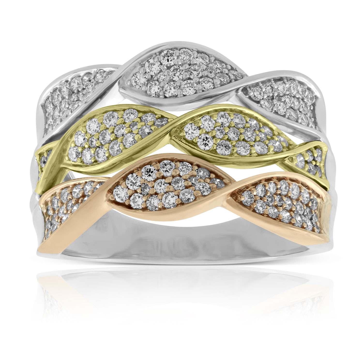 tri color engagement ring