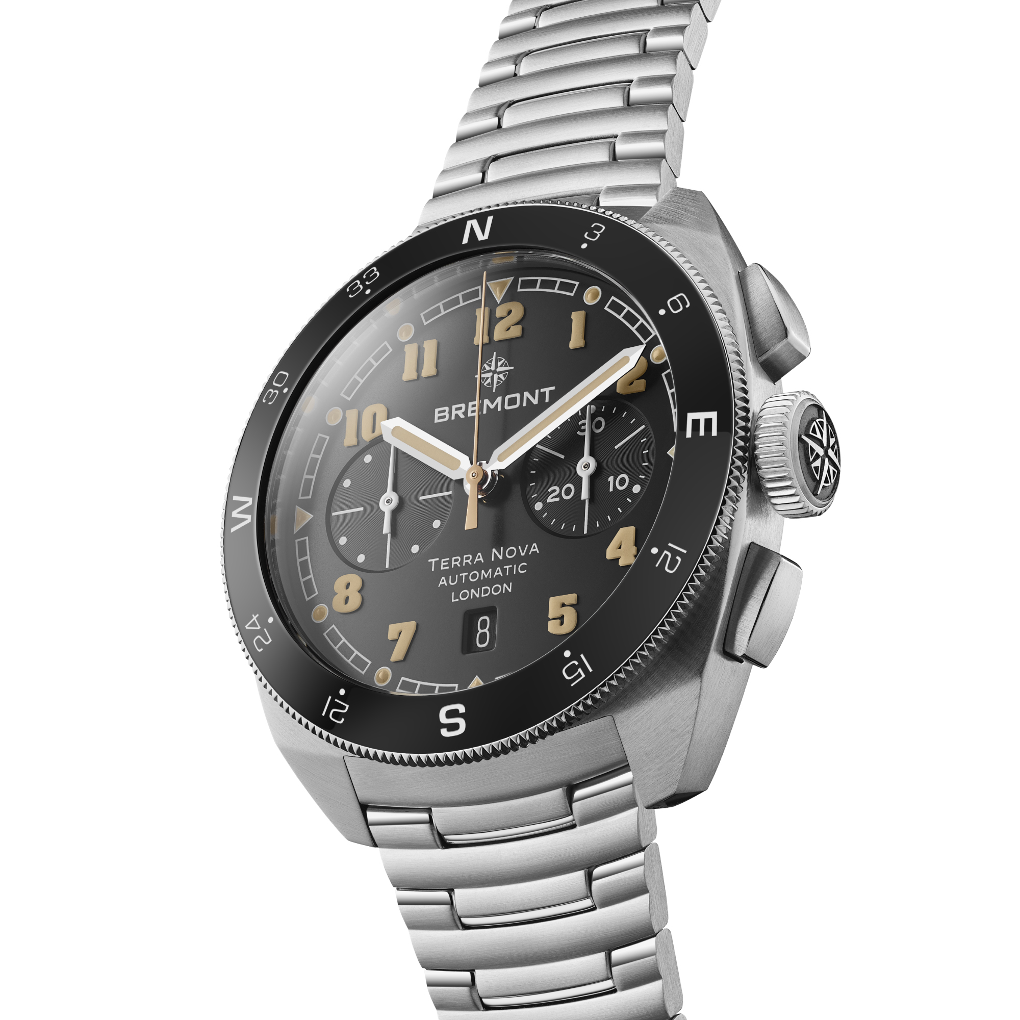 Bremont Terra Nova Chronograph Black Dial Watch, 42.5mm