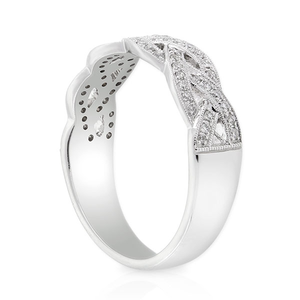 Braid Diamond Ring 14K