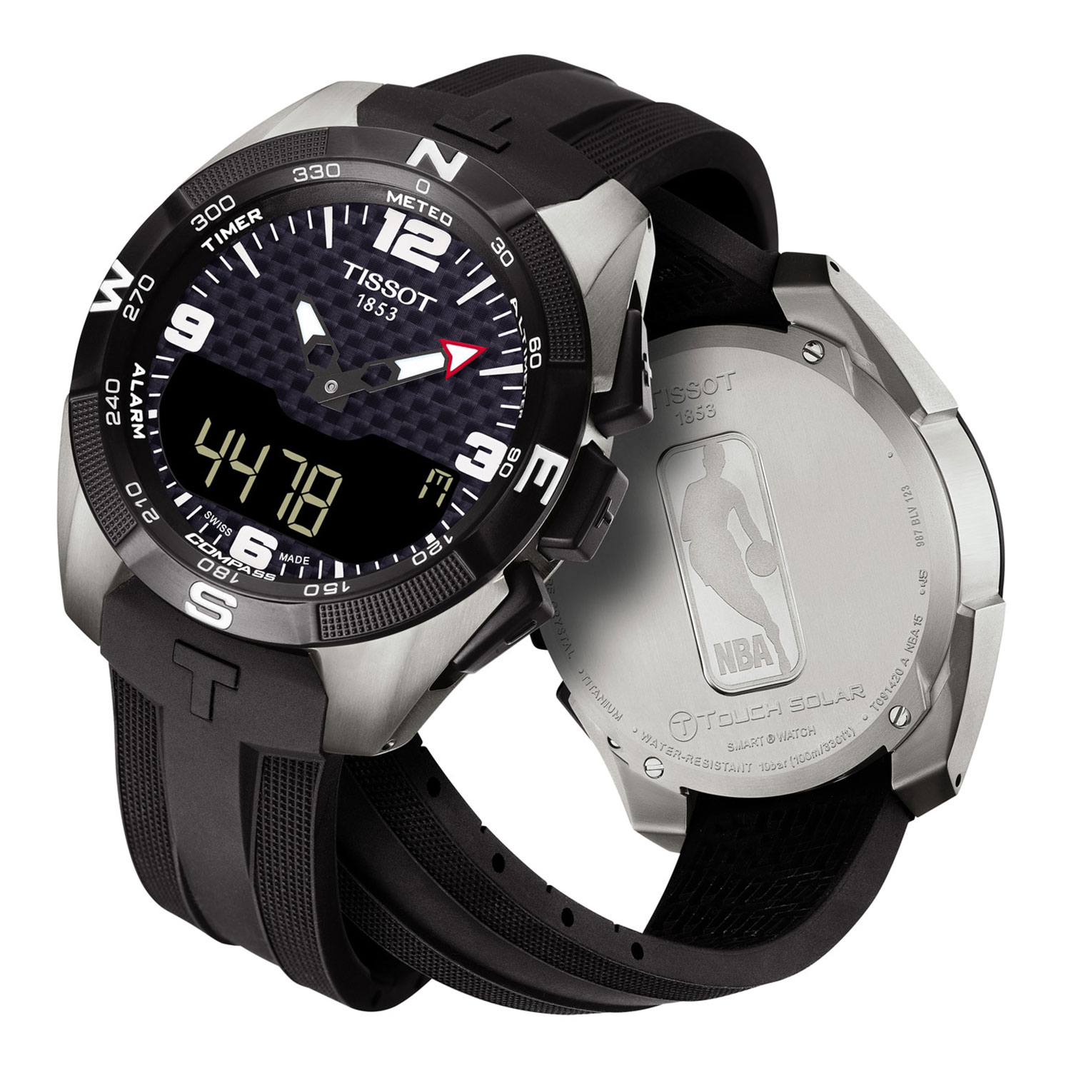 TISSOT T-Touch Expert Solar NBA Special Edition Black Dial Watch, 45mm
