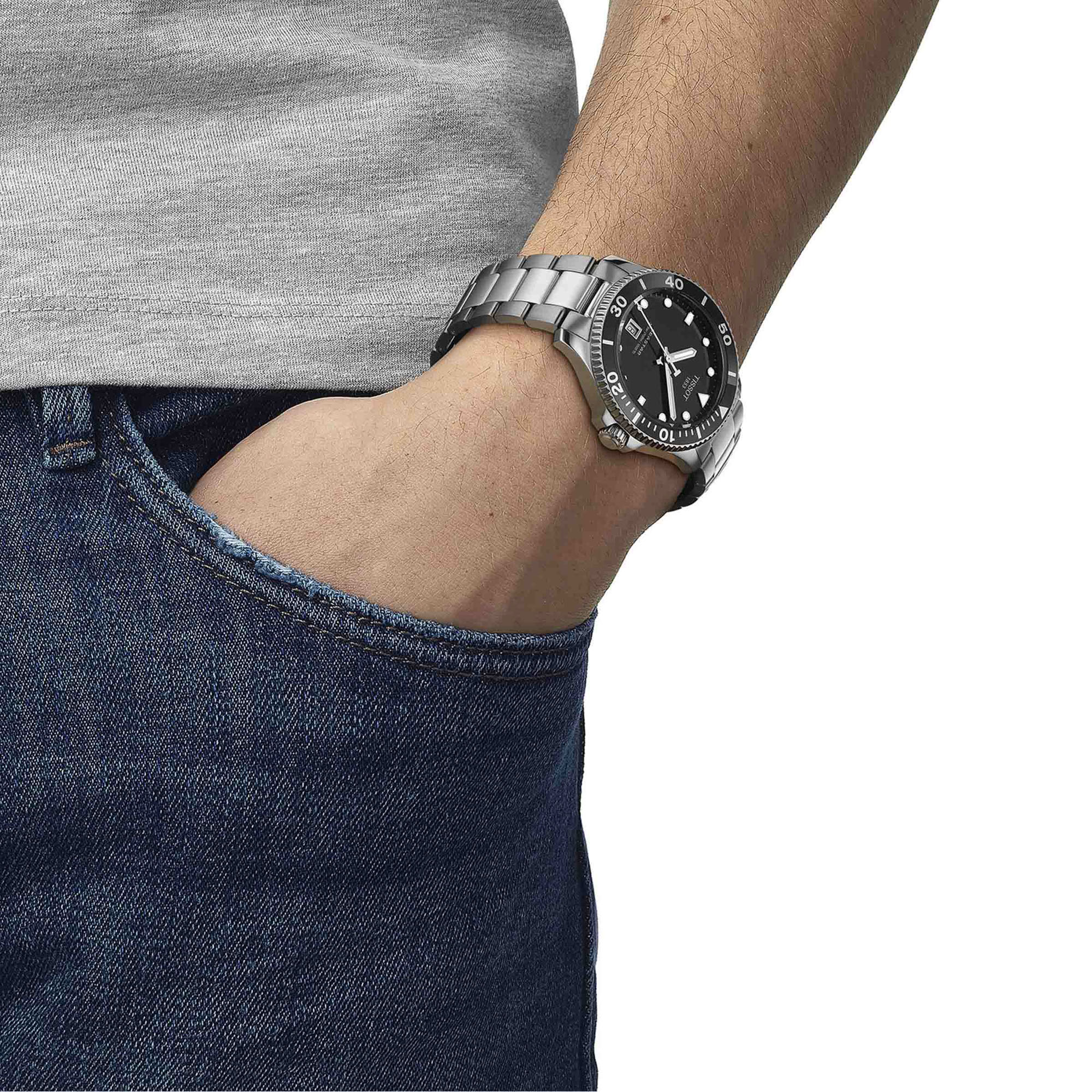 TISSOT Seastar 1000 Black Dial Watch, 40mm
