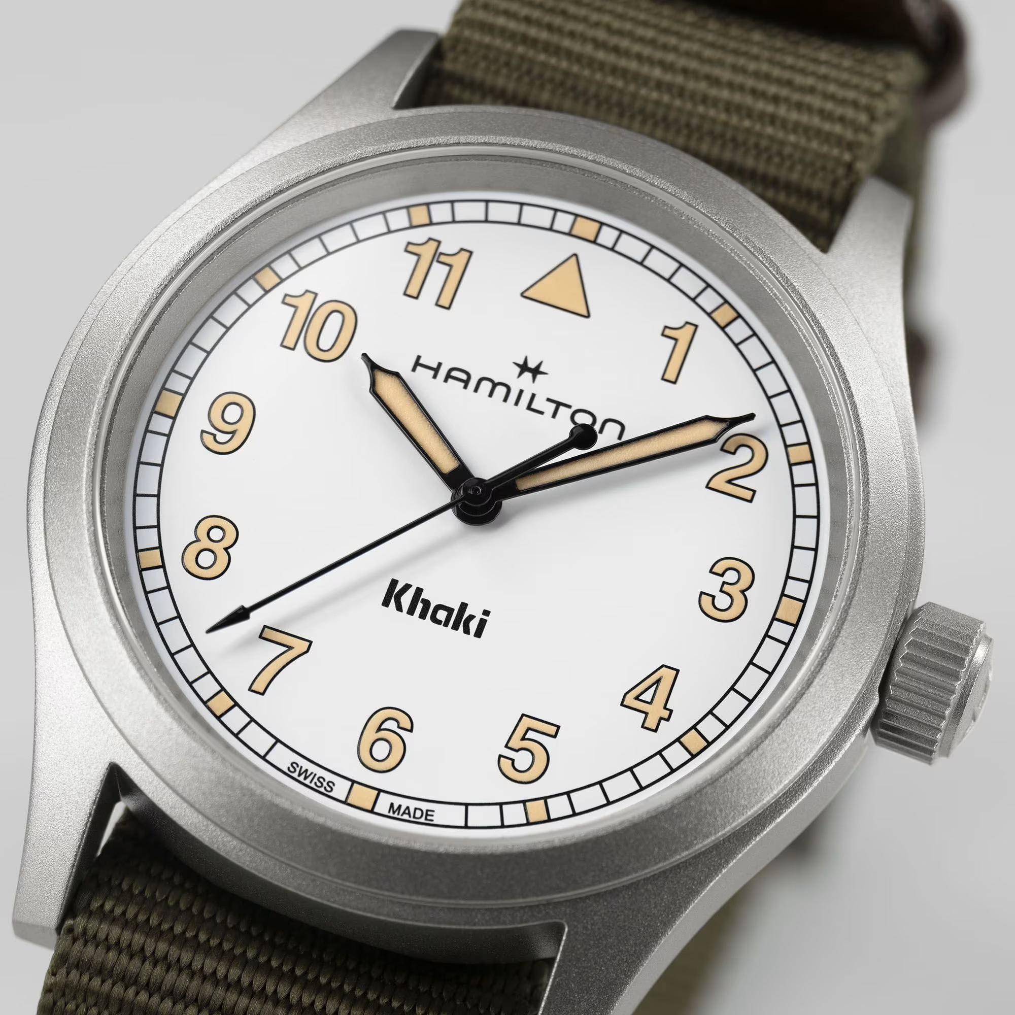 Hamilton Khaki Field Quartz Watch White Dial, 38mm