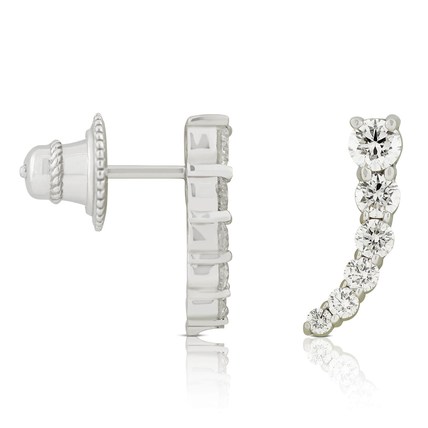 Graduated Diamond Climber Stud Earrings 14K Ben Bridge Jeweler