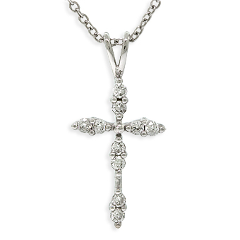 Diamond Cross Pendant 14K