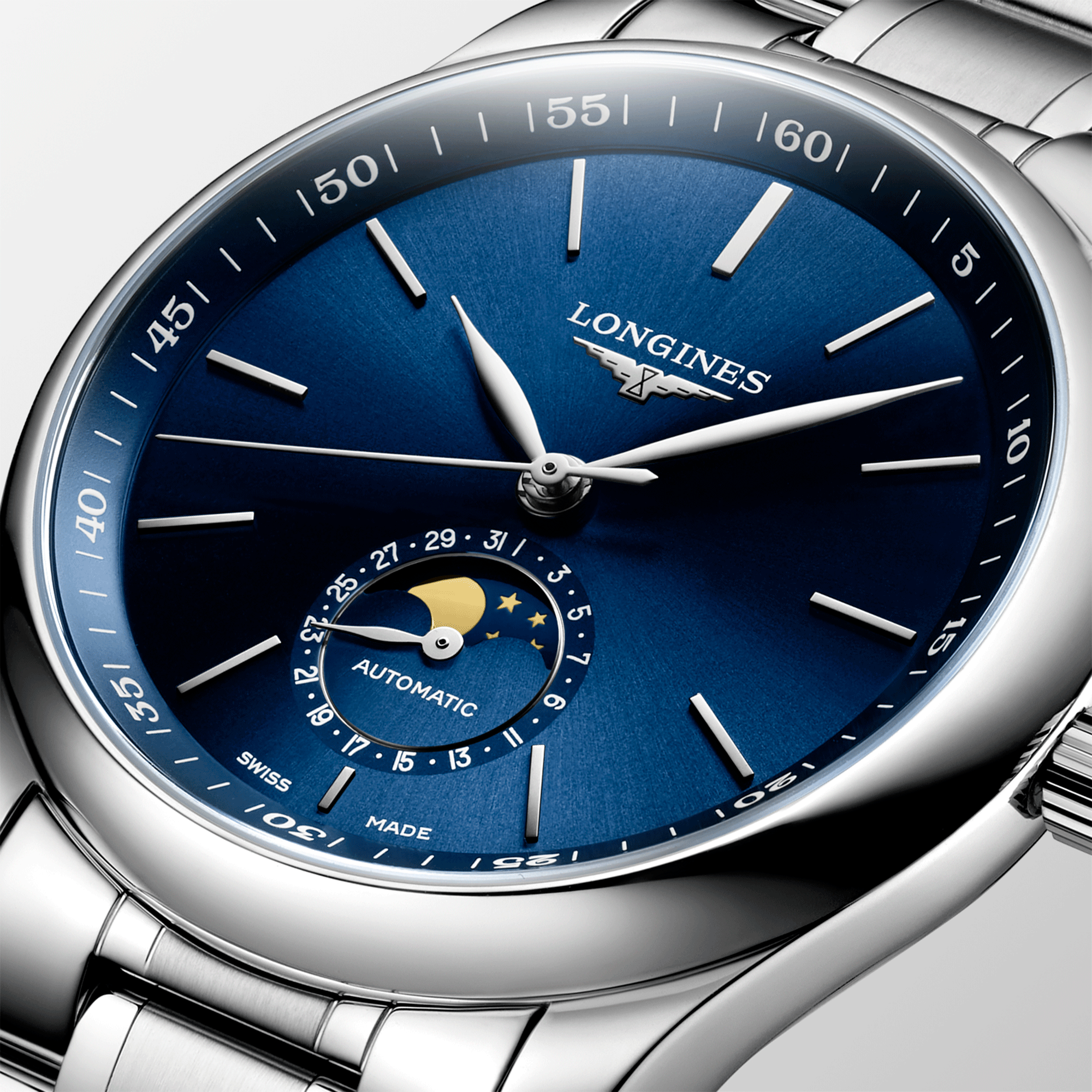 Longines Master Collection Moonphase Blue Dial Watch, 40mm
