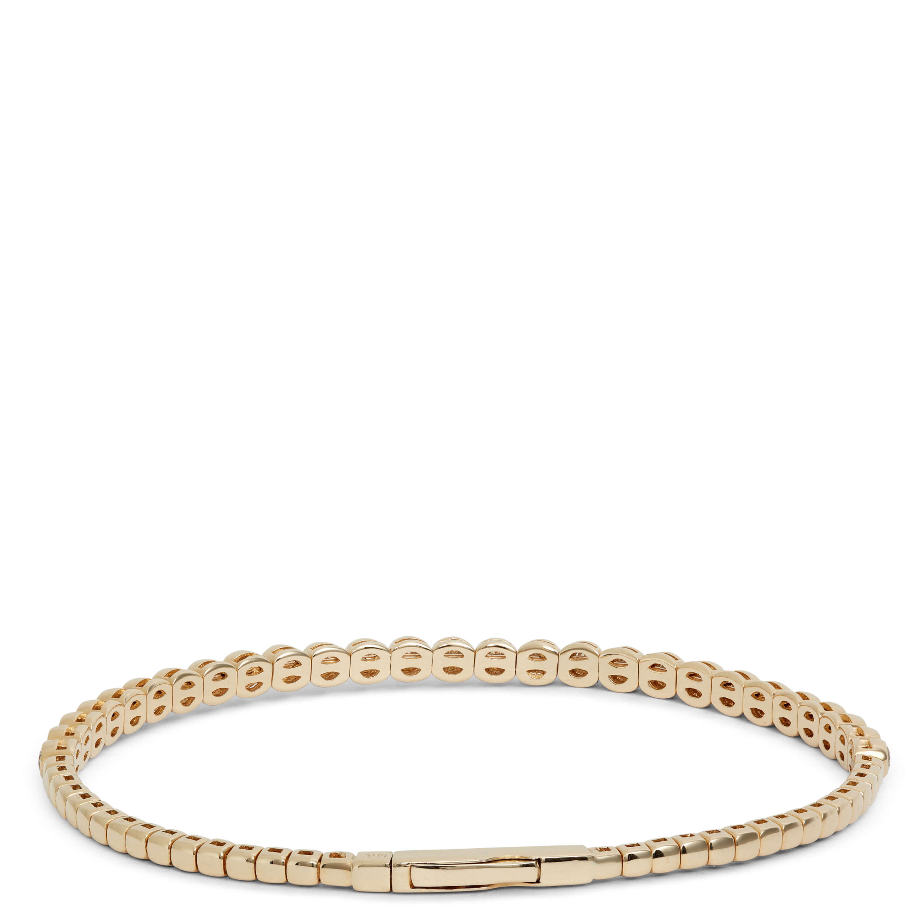 Bezel Set Diamond Bangle, 14K Yellow Gold