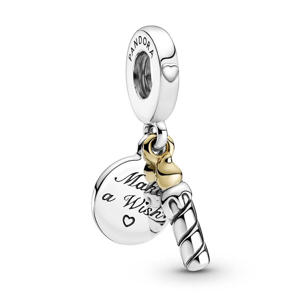Pandora Twotone Birthday Candle Dangle Charm, 14K & Silver 799328C00