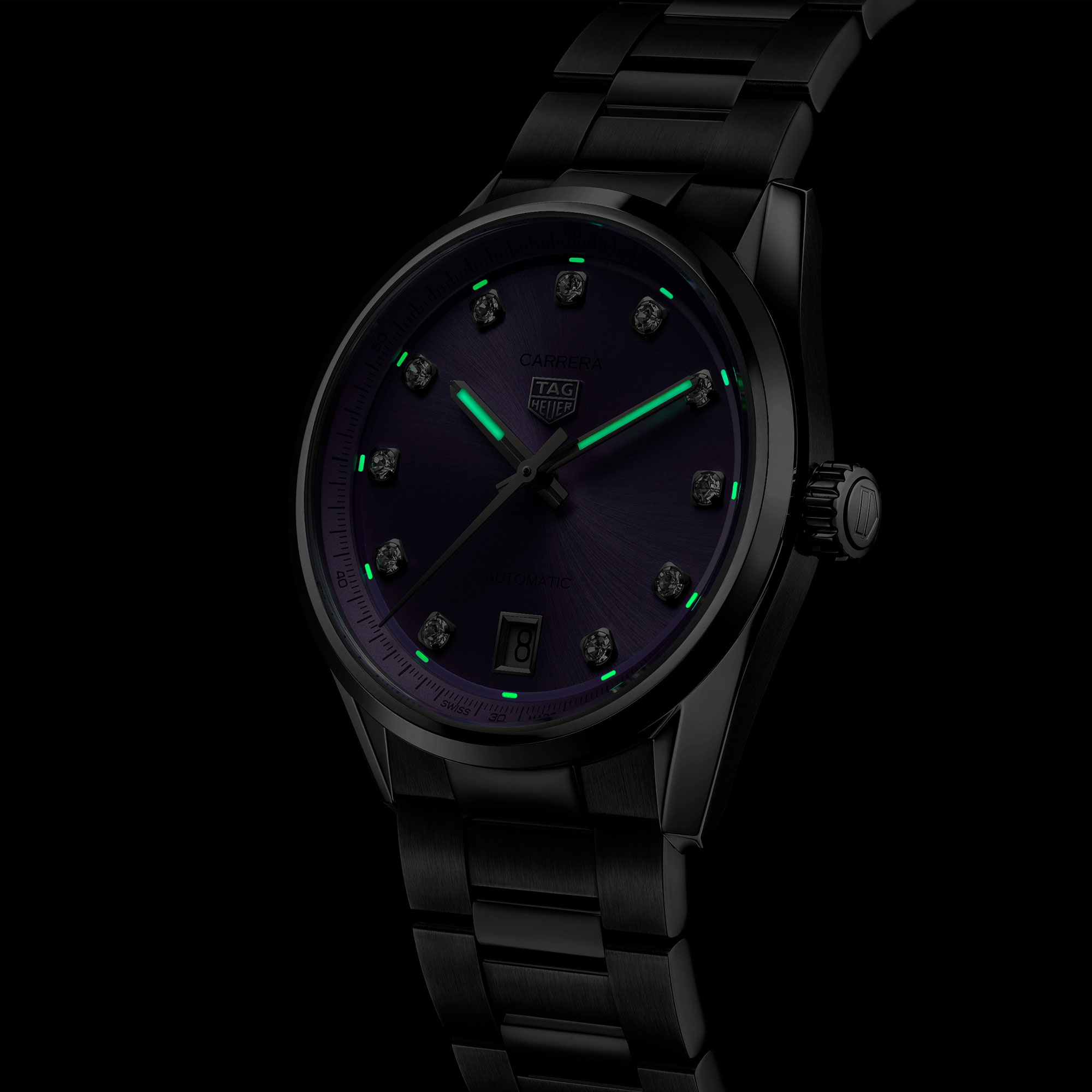TAG Heuer Carrera Purple Dial Watch, 36mm