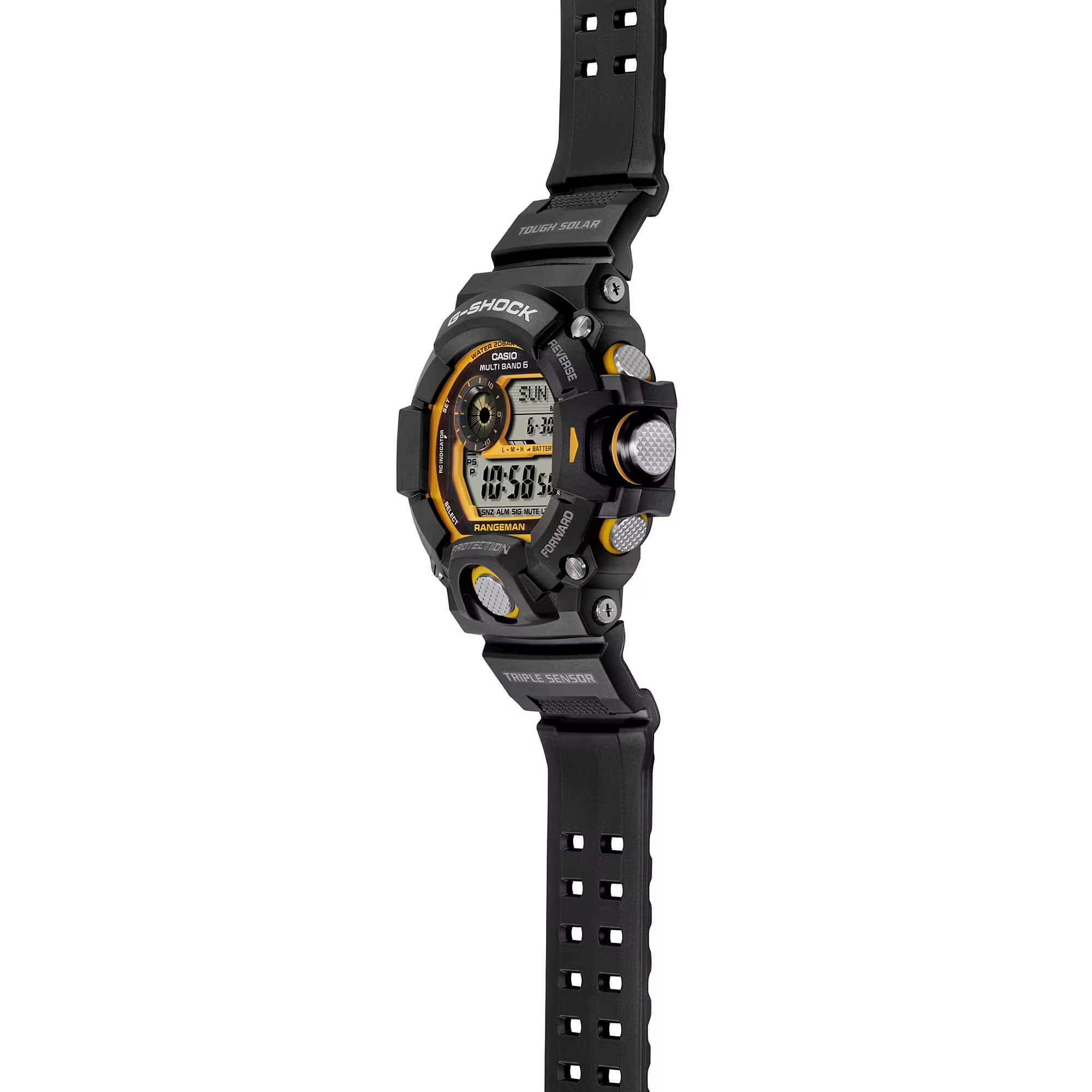 G-Shock Master of G-Land Watch Digital Dial Black Resin Strap, 55.2mm