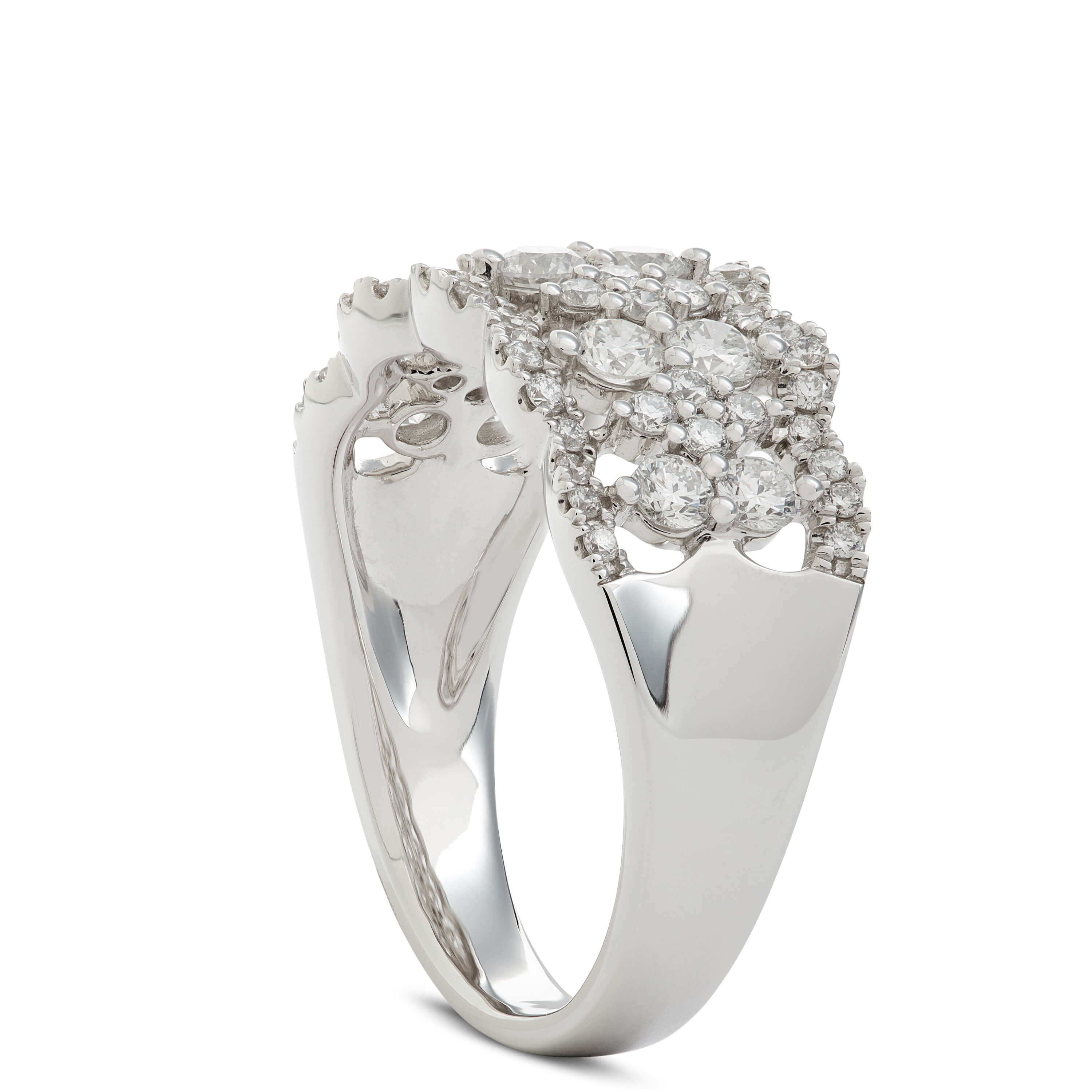 Openwork Scalloped Diamond Ring 14K