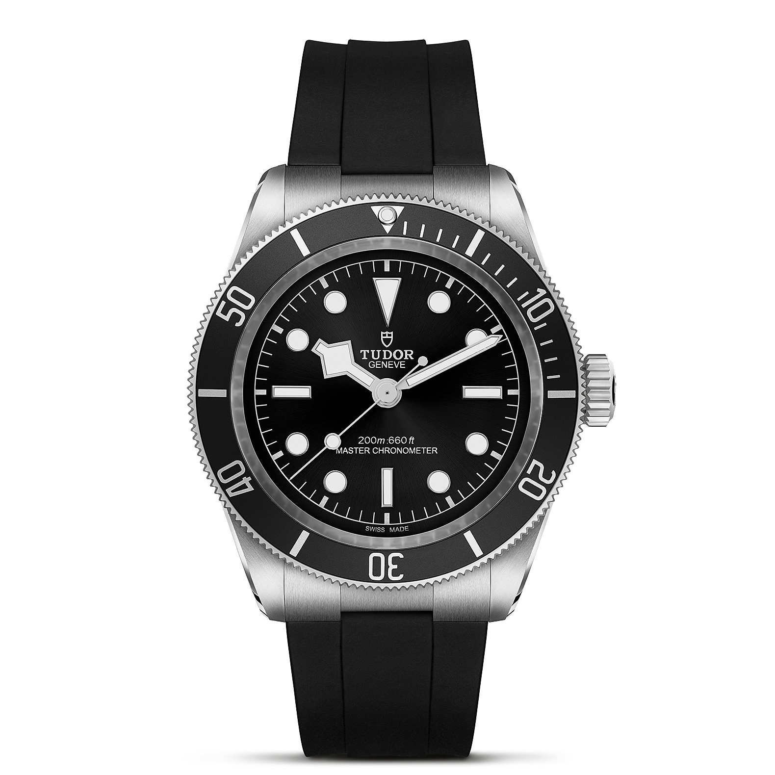 TUDOR Black Bay 41mm Steel Case Black Dial Rubber Strap, 41mm