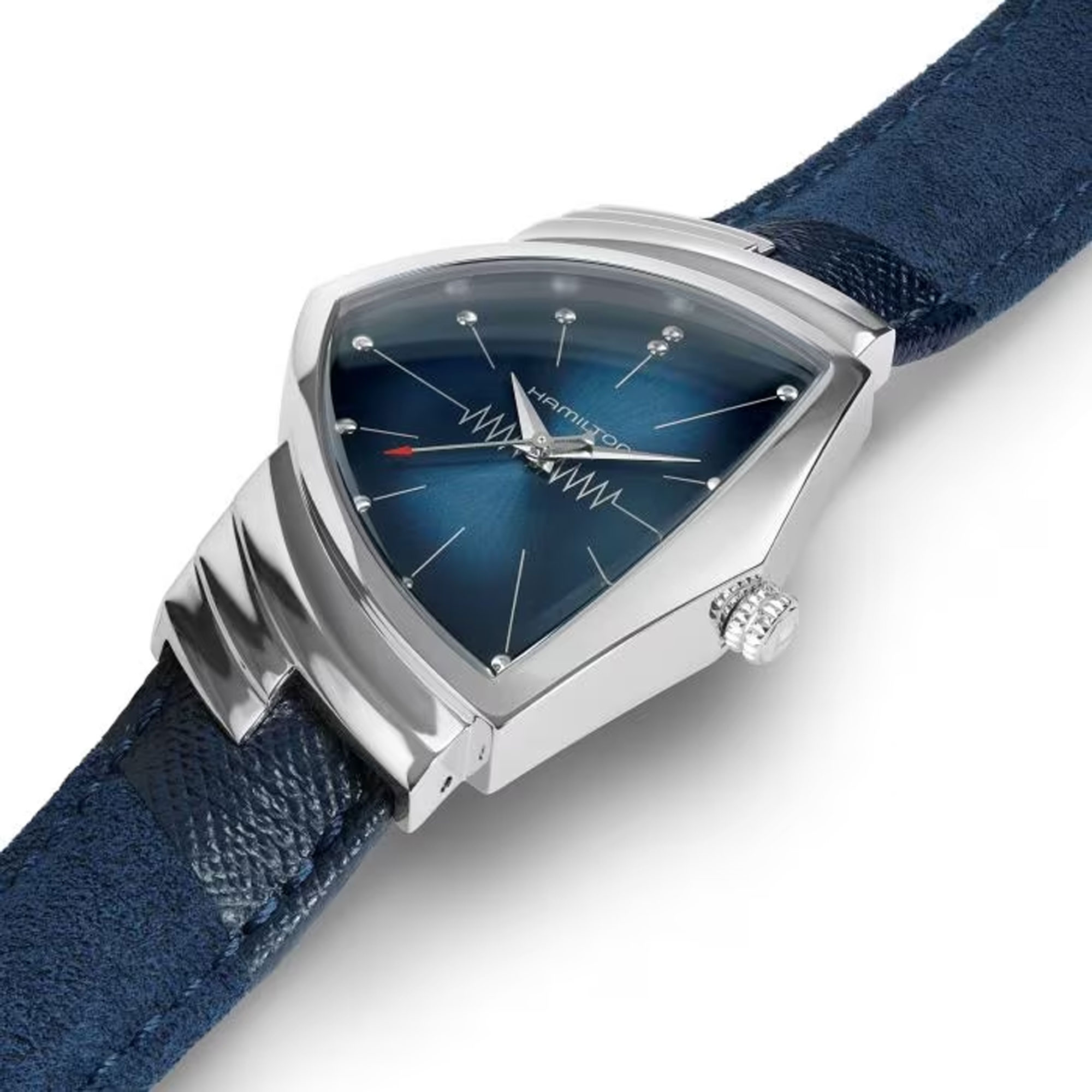 Hamilton Ventura Quartz Blue Dial Watch | Silver Bezel