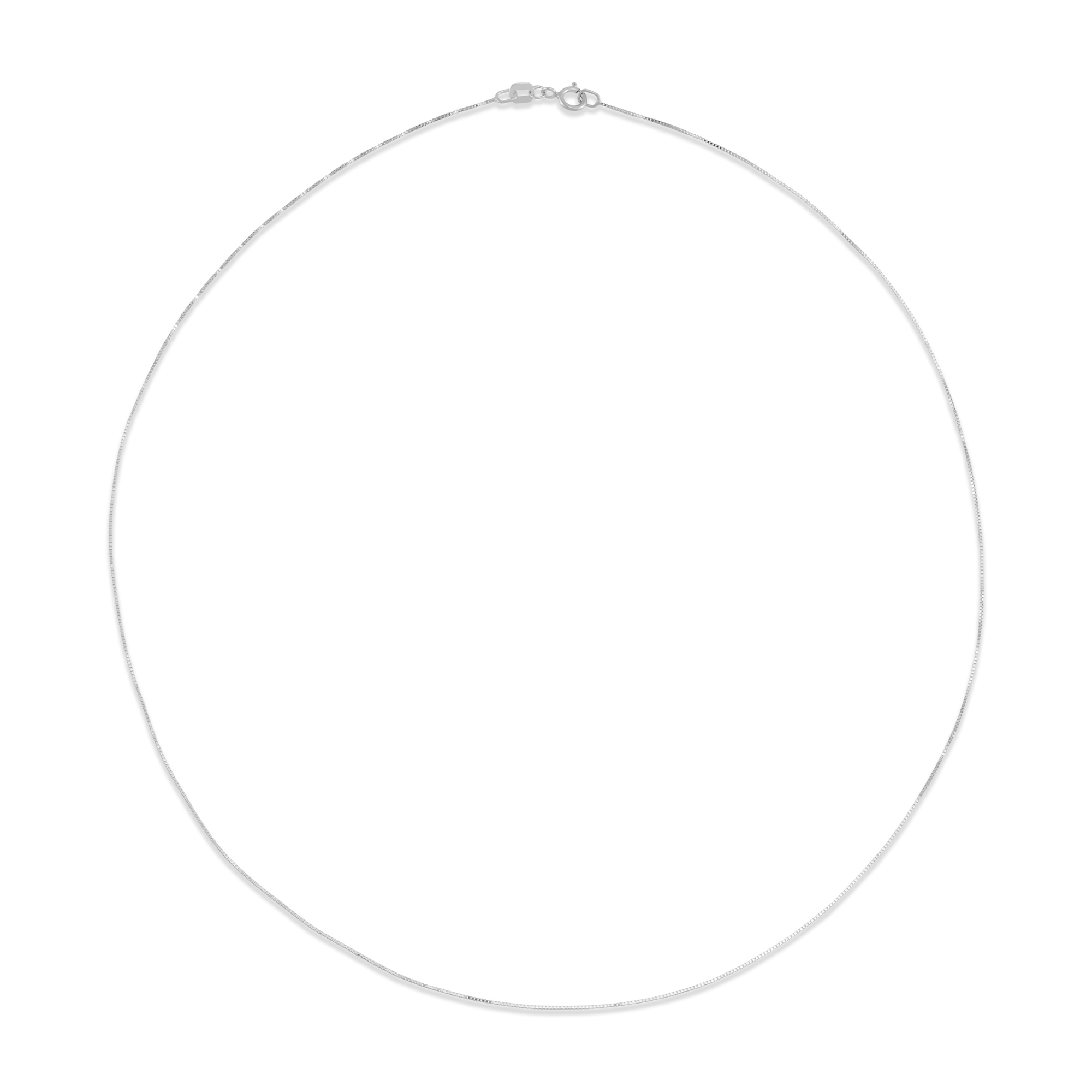 Classic 18-Inch Box Chain Necklace, 14K White Gold
