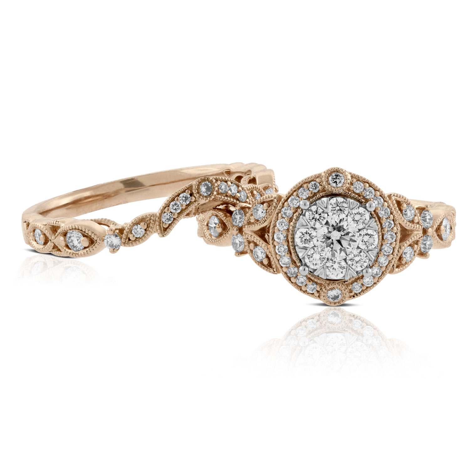 Rose Gold Love Eternal Bridal Set 14K