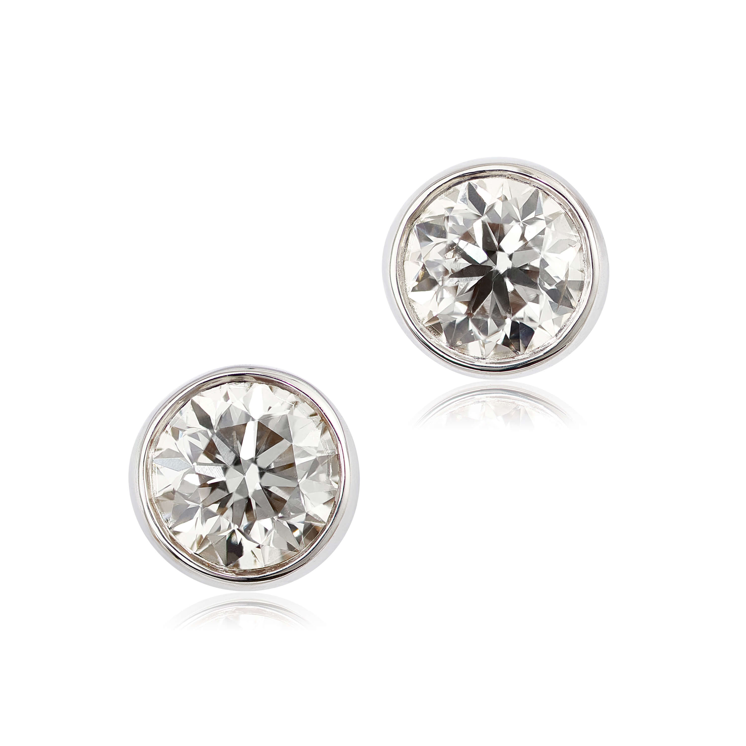 Bezel Set MartiniStyle Diamond Earrings 14K Ben Bridge Jeweler