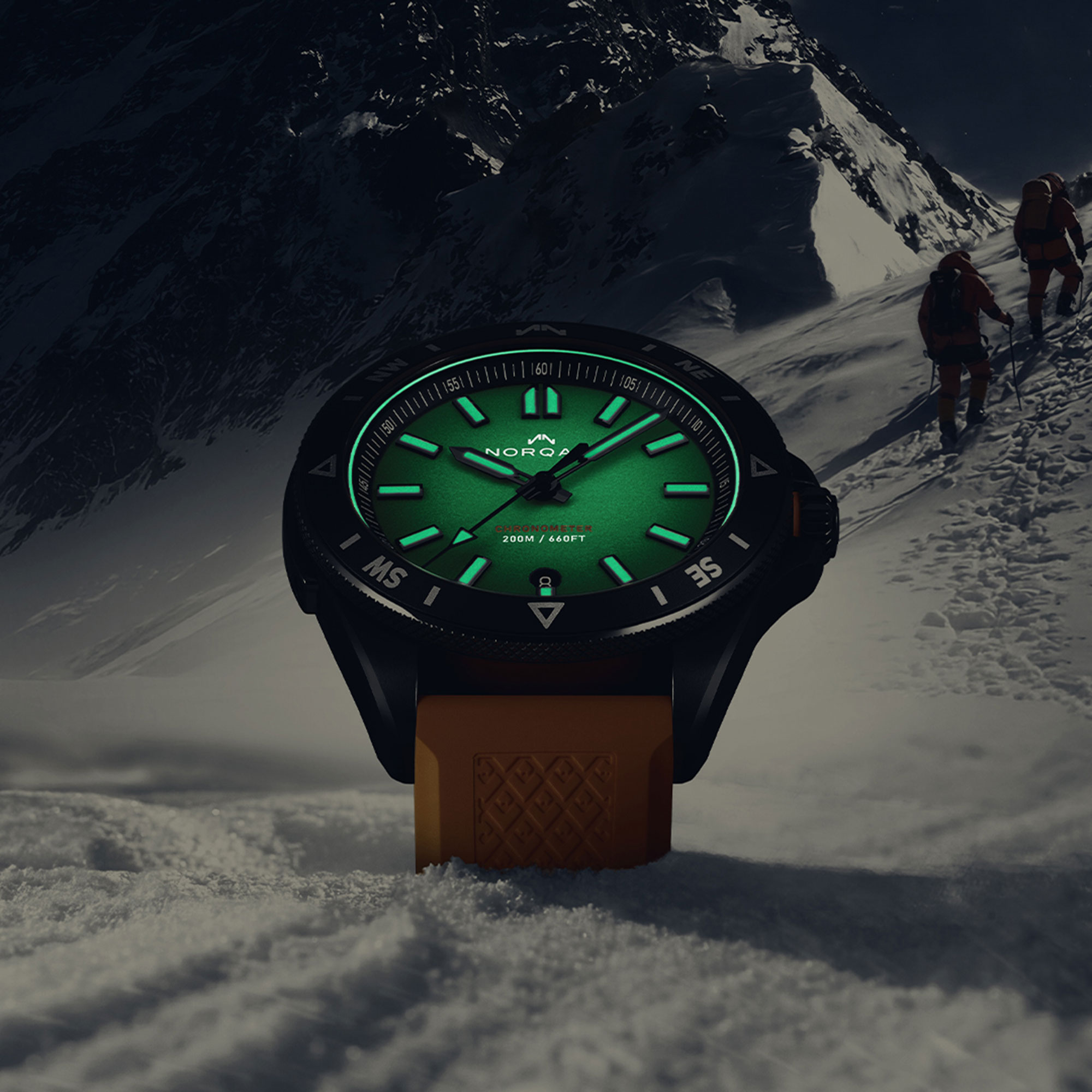 NORQAIN Adventure Neverest Black Gradient Dial Watch, 40mm