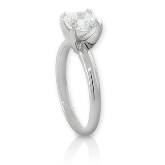 Ikuma Canadian Square Ideal Cut Diamond Solitaire Ring 14K, 1 ct.