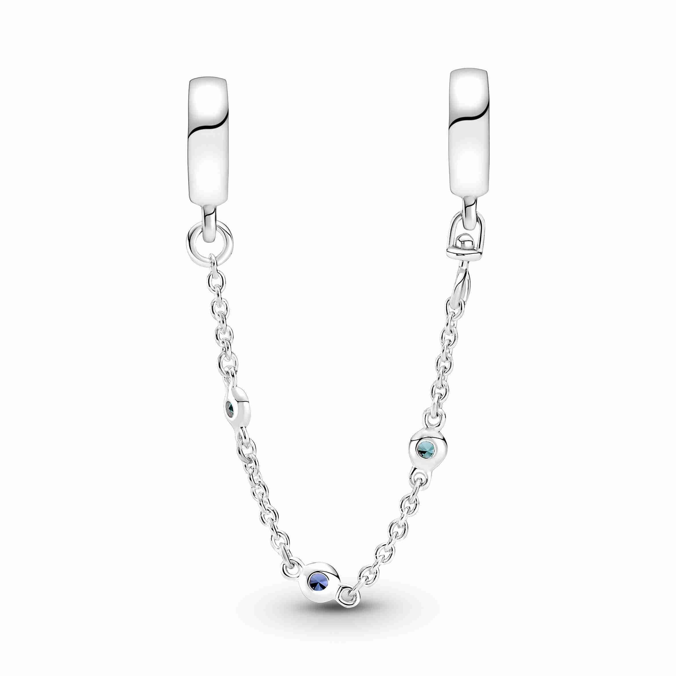 Pandora Triple Blue Stone Safety Chain 791688C0105 Ben Bridge Jeweler