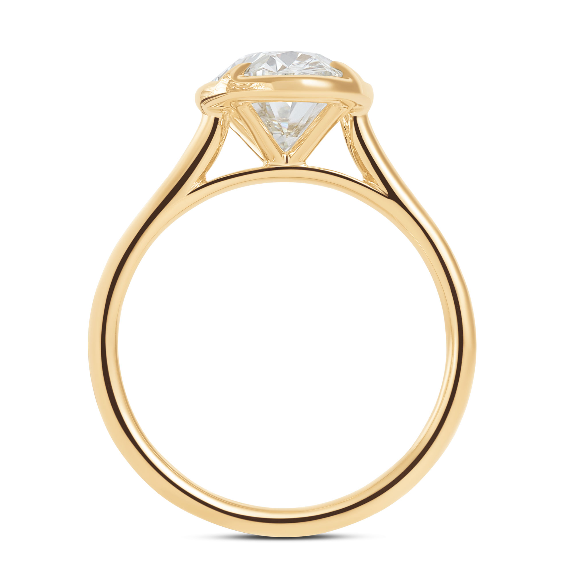 Bella Ponte Oval Solitaire Diamond Engagement Ring, 18K Yellow Gold