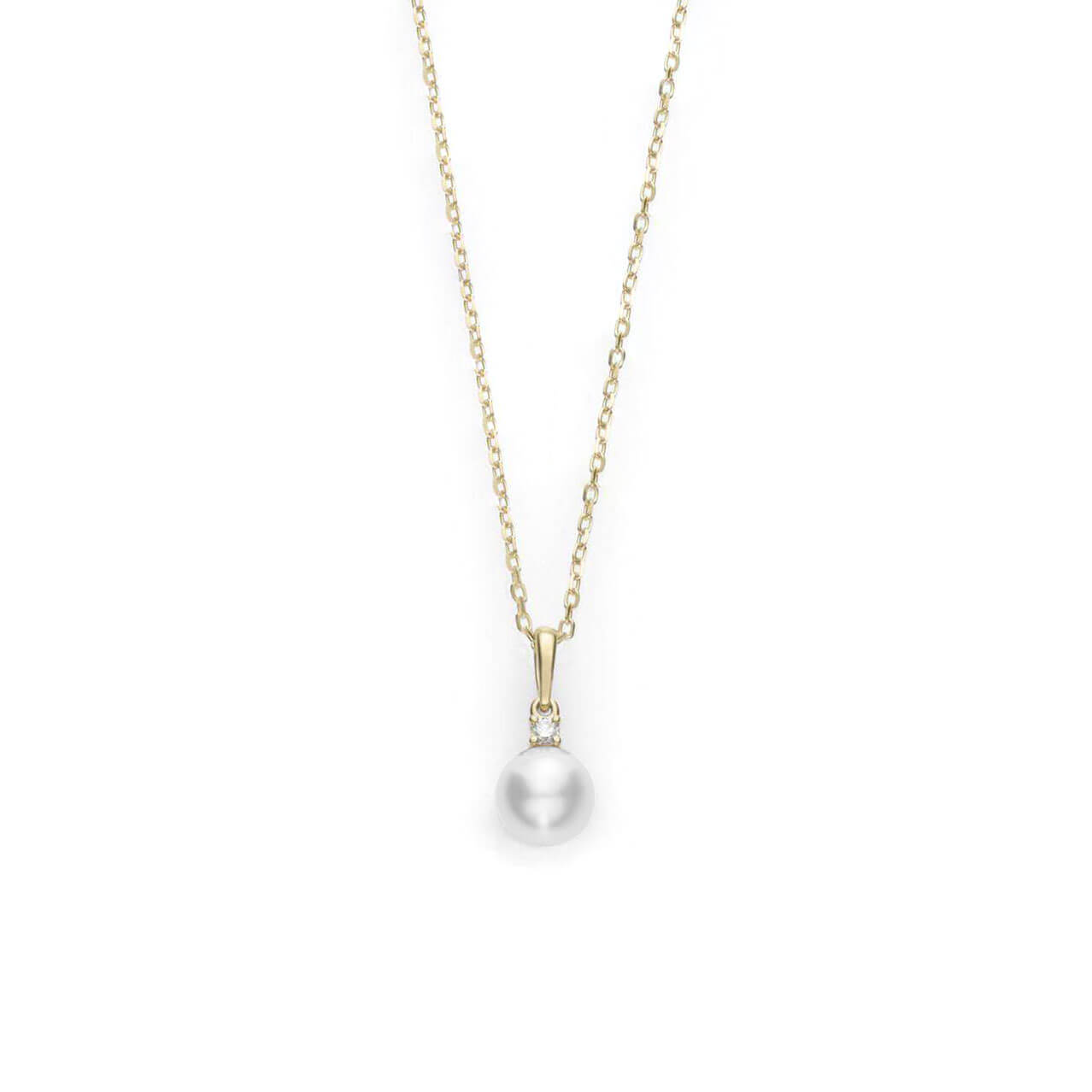 Mikimoto AA Akoya Cultured Pearl & Diamond Necklace 18K, 6mm - PPS ...