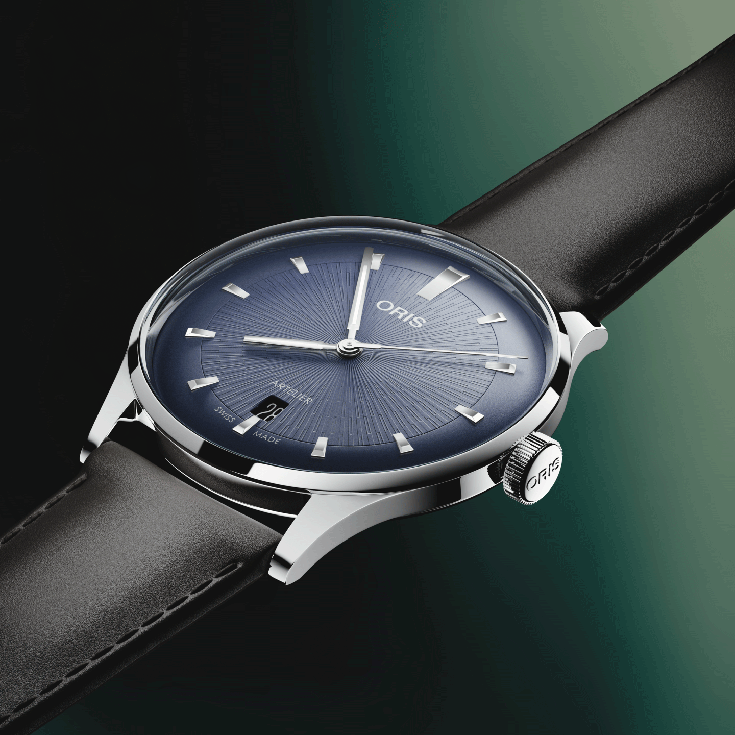 Oris Artelier Date Blue Dial Watch, 38mm