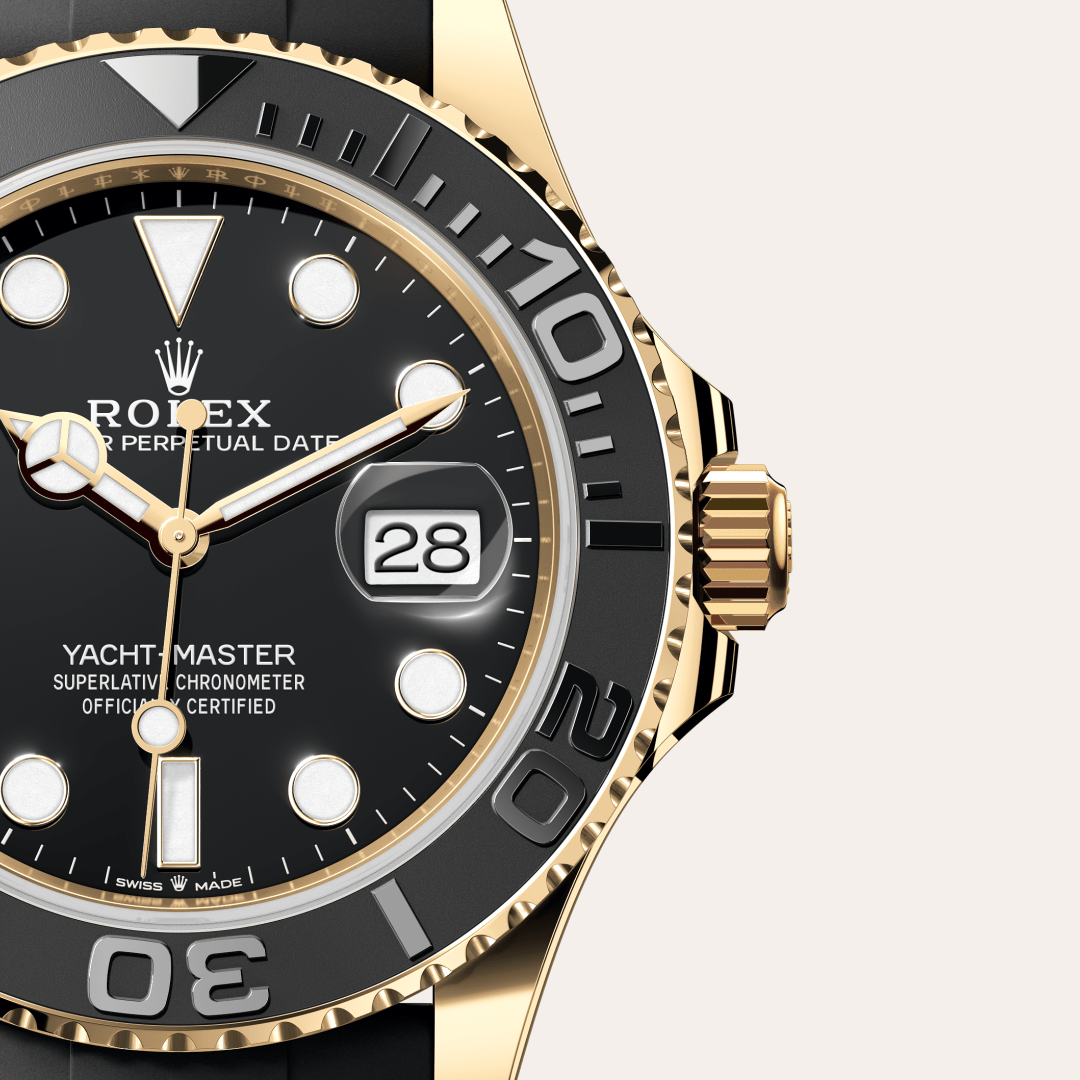 rolex yacht-master in 18 ct yellow gold, m226658-0001 - watch dial - ben bridge
