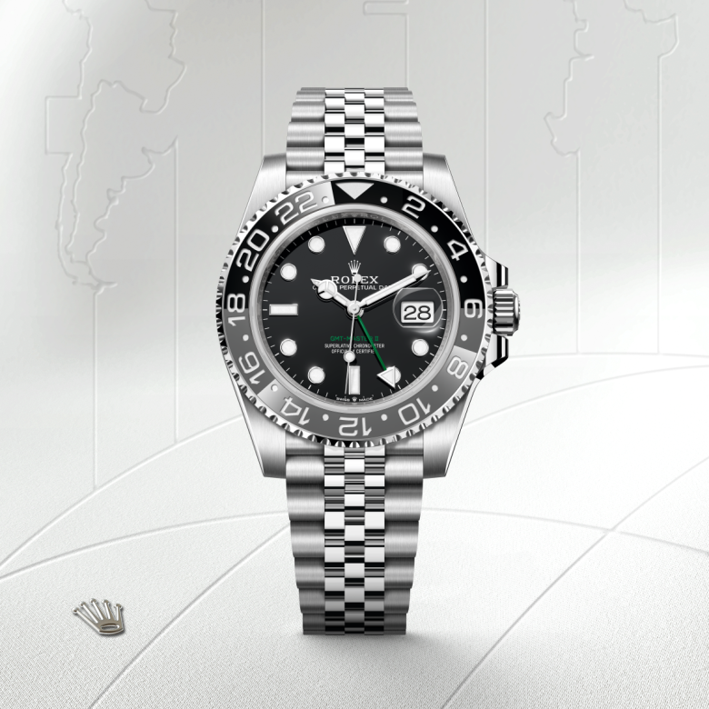 rolex gmt-master ii in oystersteel, m126710grnr-0003 - watch with background color - ben bridge