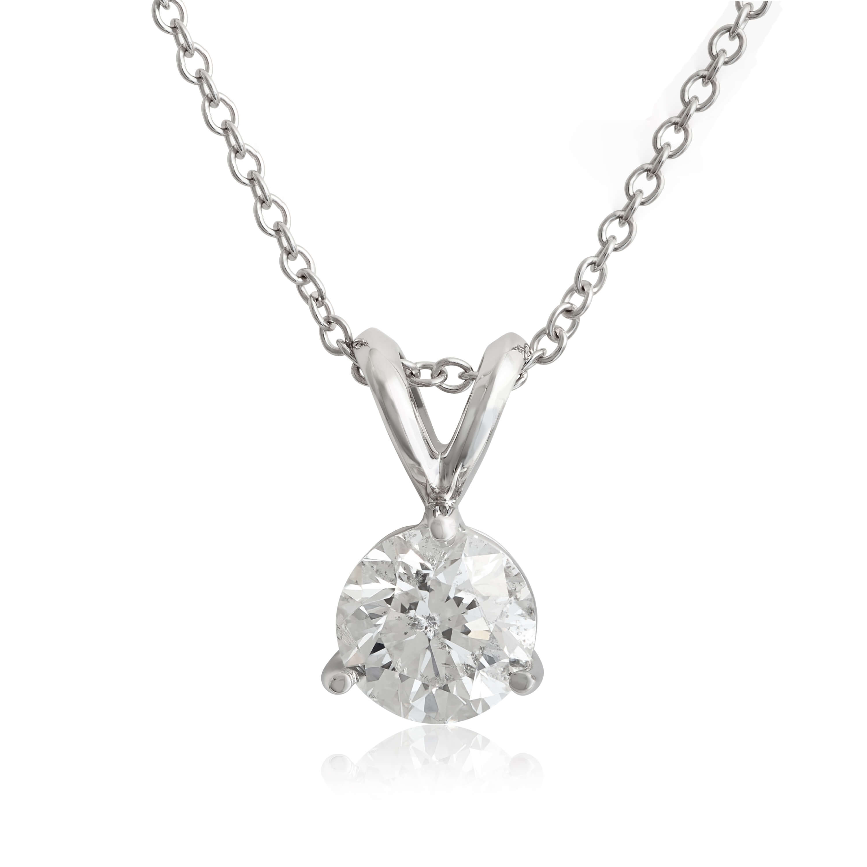 Diamond Solitaire Pendant 14K, 3/4 ct. Ben Bridge Jeweler