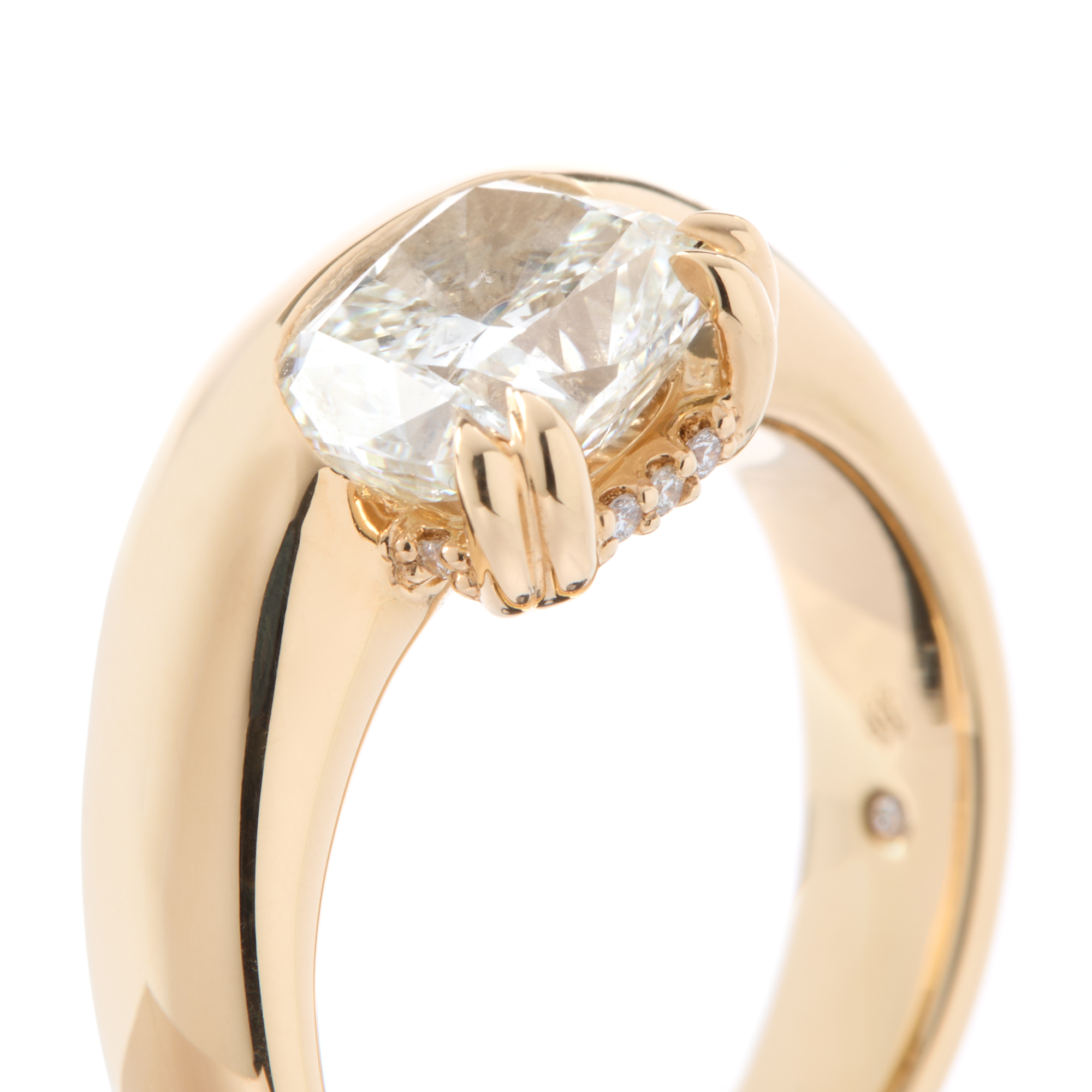 Bella Ponte Cushion Cut Diamond Engagement Ring, 18K Yellow Gold
