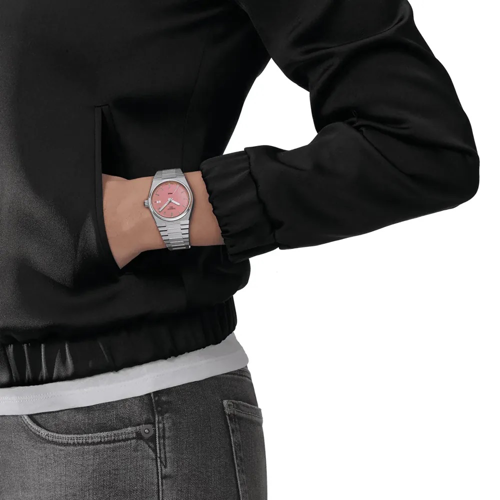 TISSOT PRX Pink Dial Watch 35mm