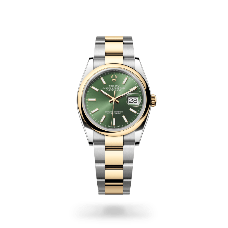 rolex datejust in yellow rolesor - combination of oystersteel and yellow gold, m126203-0058 - ben bridge