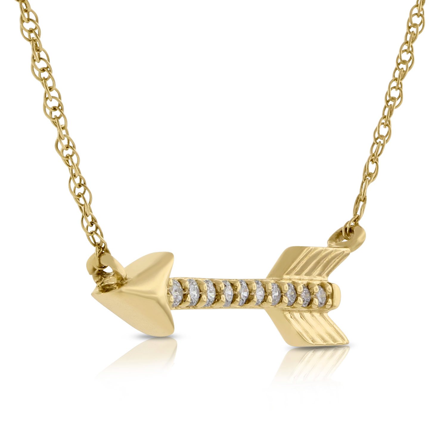 Diamond Arrow Necklace 14K