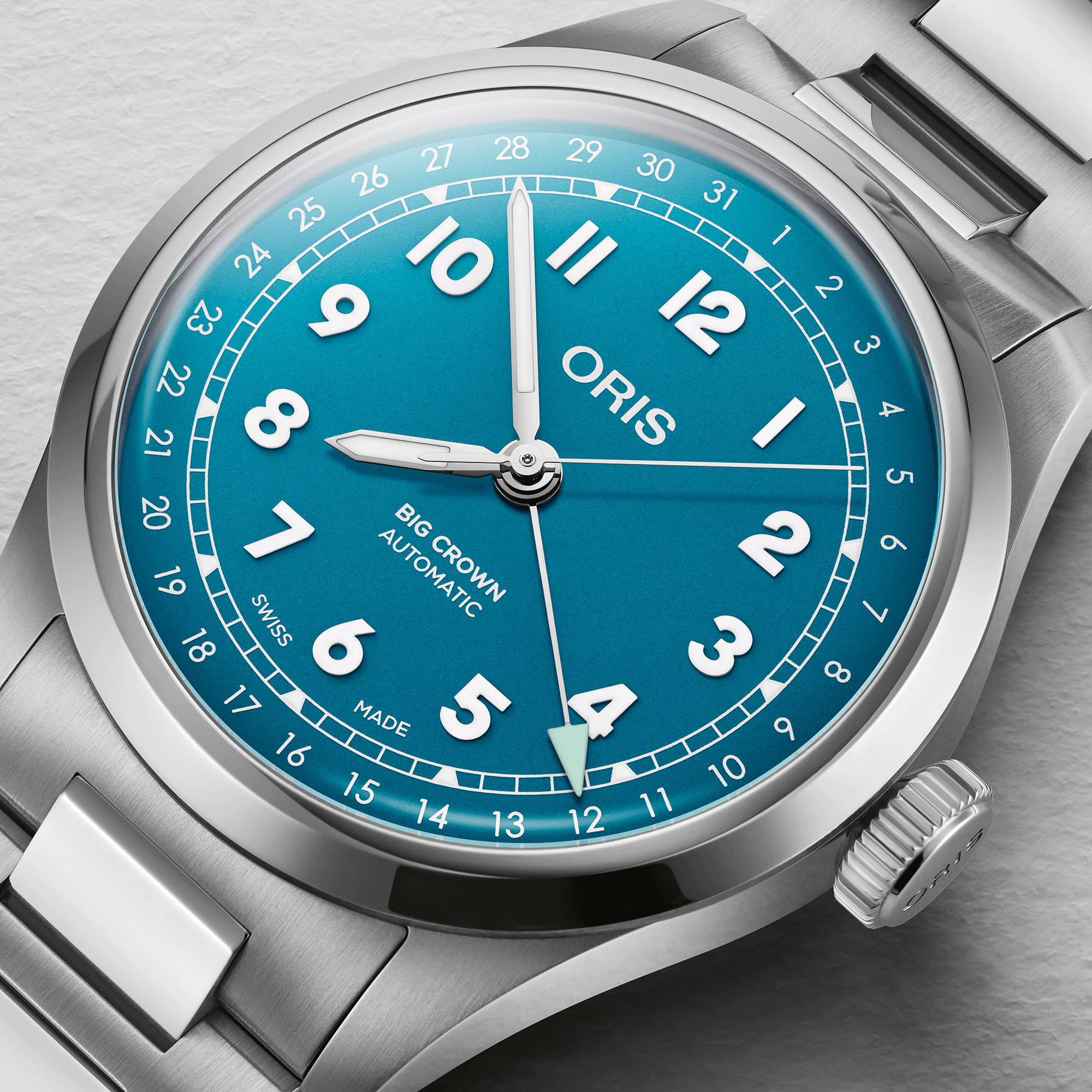 Oris Big Crown Pointer Date Turquoise Dial Watch, 40mm