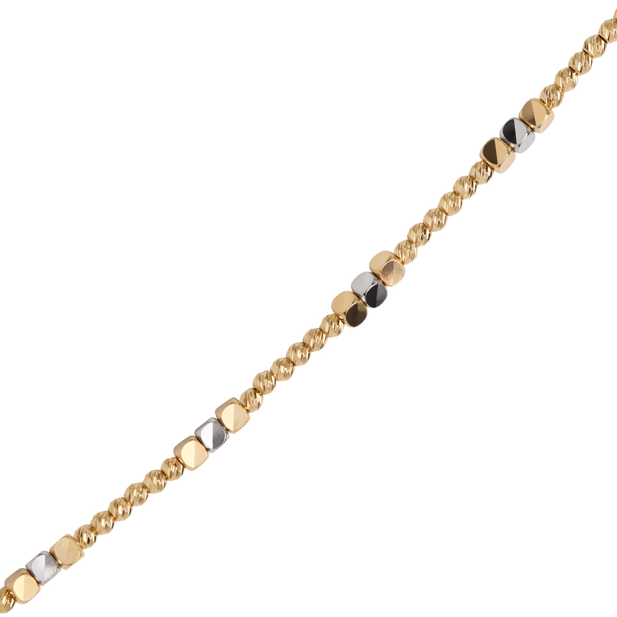 Toscano 18-Inch Alternating Bead Necklace, 14K Yellow Gold