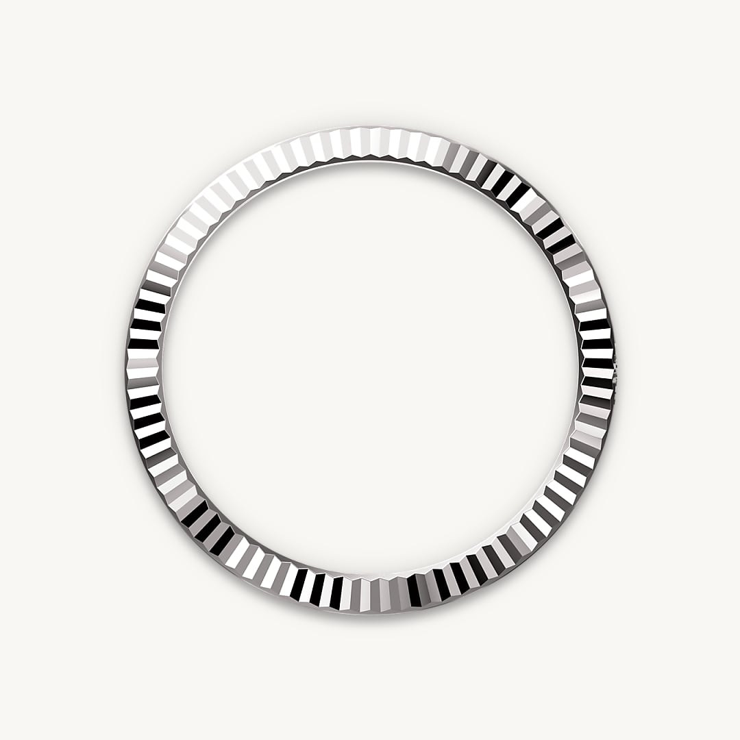 rolex datejust in white rolesor - combination of oystersteel and white gold, m126334-0014 - fluted bezel - ben bridge