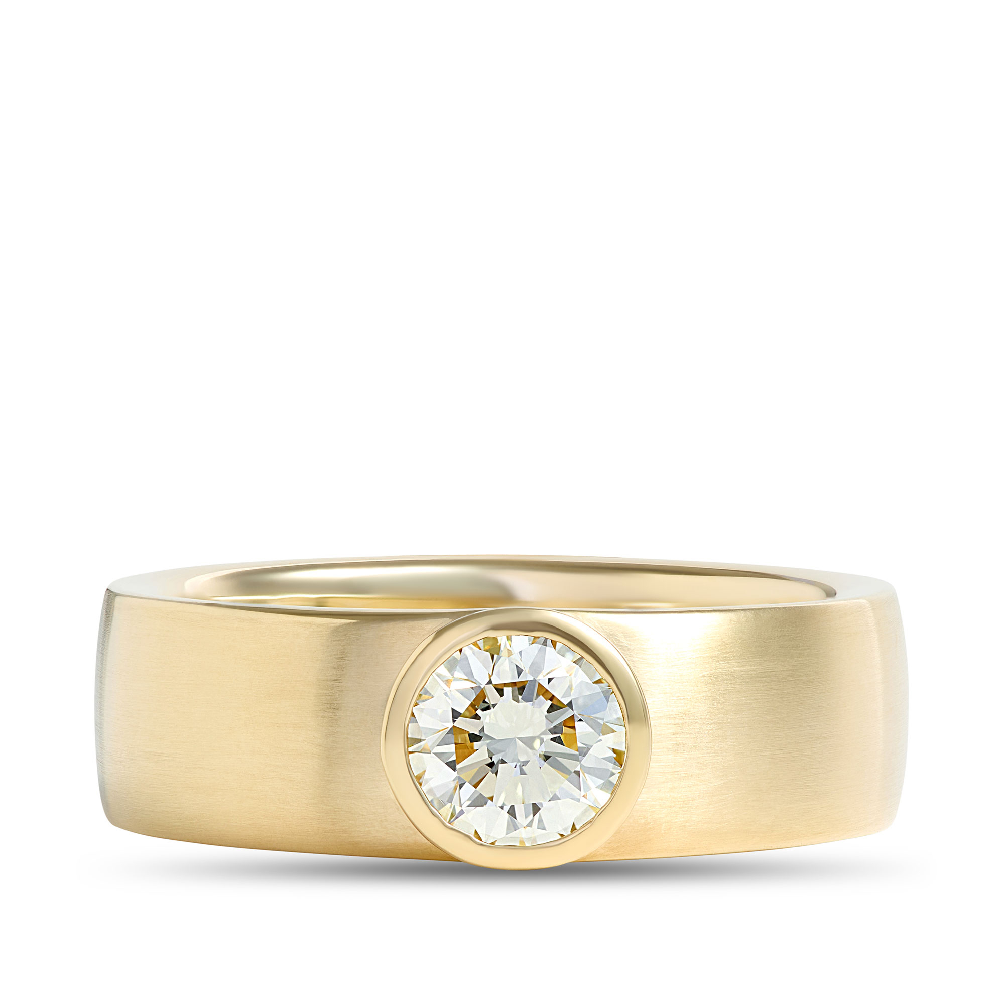 Classic Bella Ponte Round Diamond Engagement Ring, 1 Carat, 14K Yellow Gold