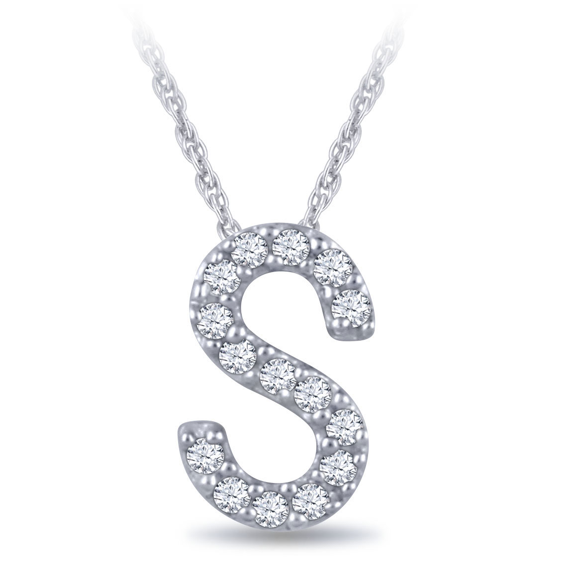 Initial Necklace Letter S Gold White – The Petal Archive