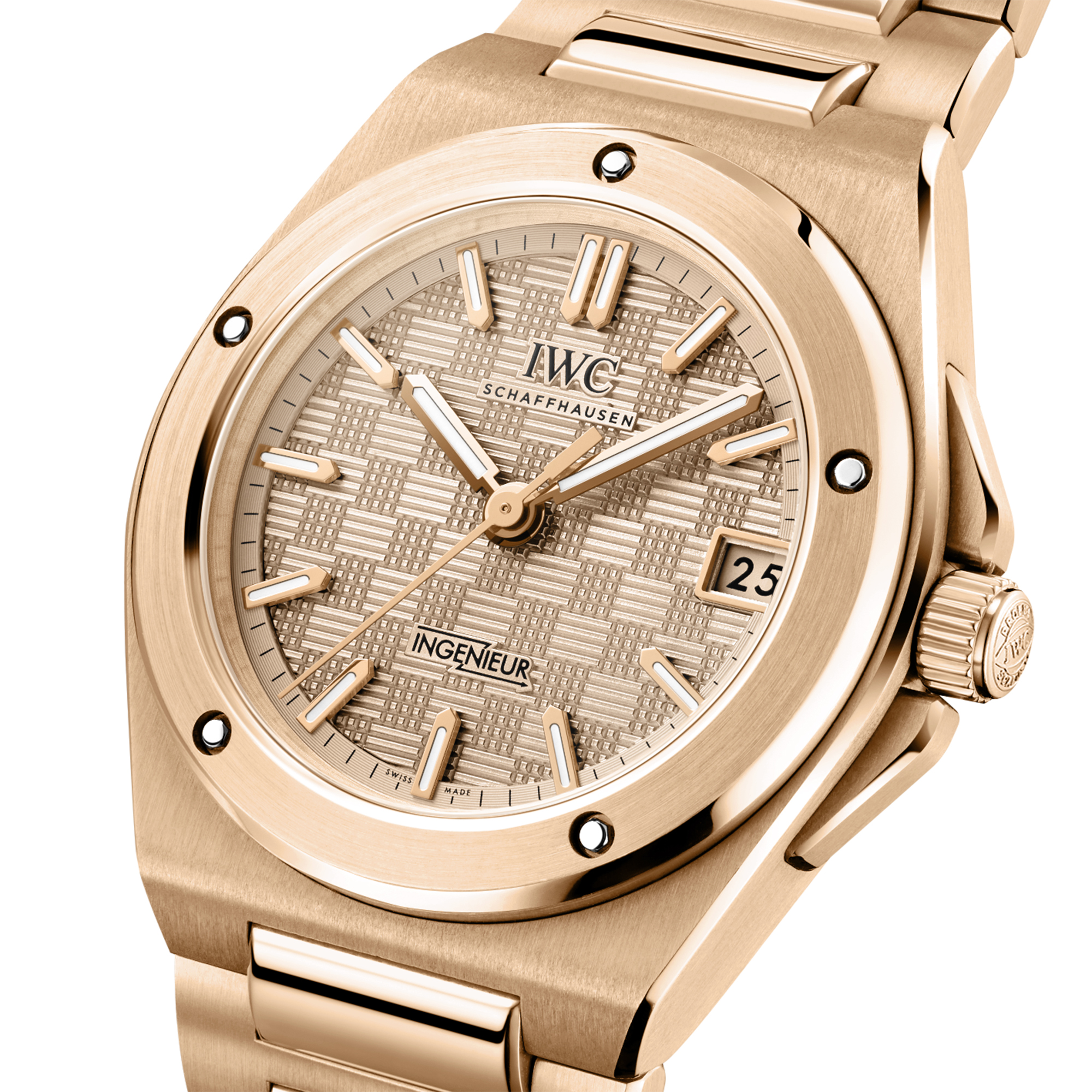 IWC Ingenieur Automatic 35 Rose Gold Dial Watch, 35mm