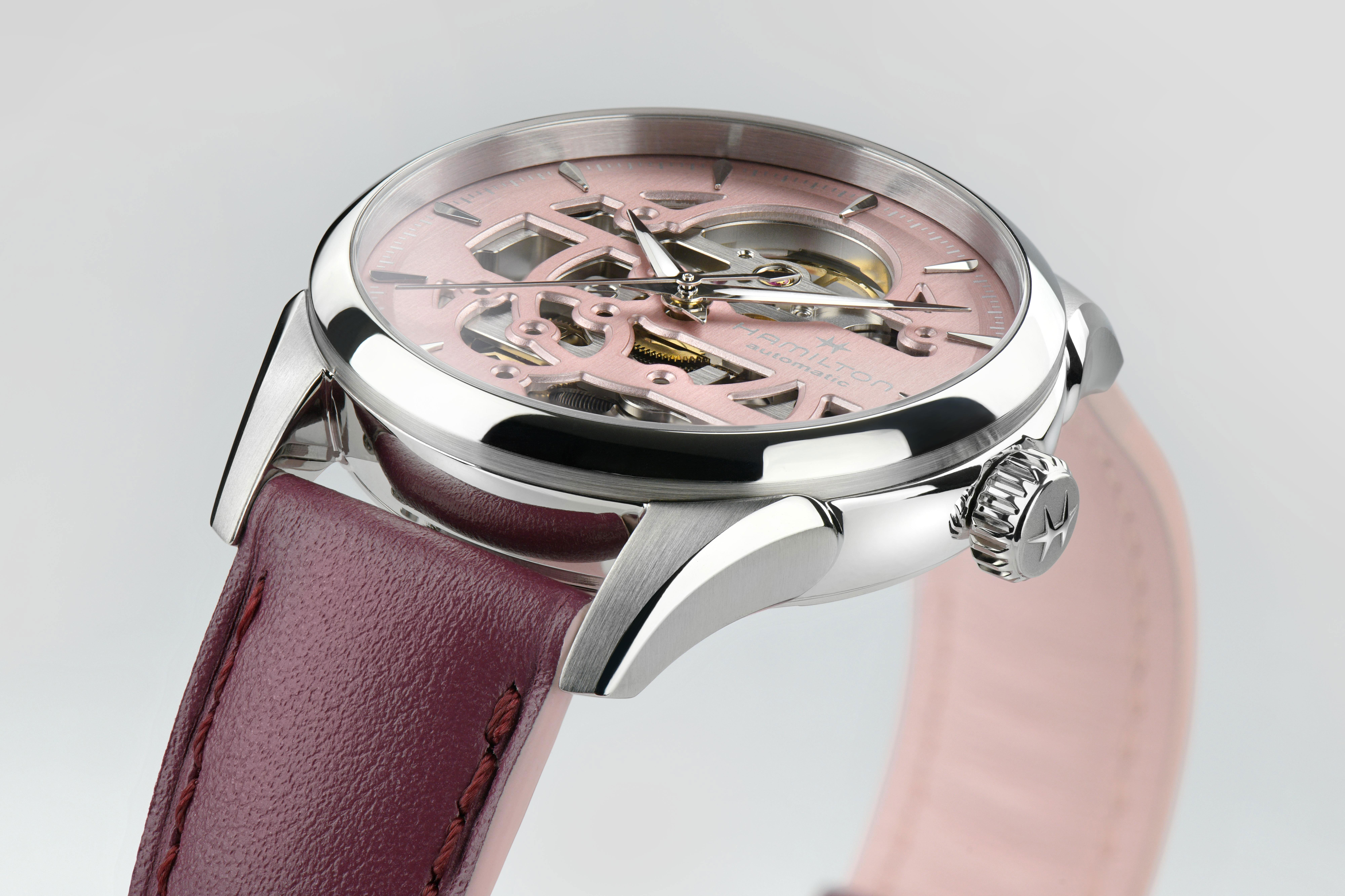 Hamilton Jazzmaster Skeleton Lady Auto Pink Dial Watch, 36mm