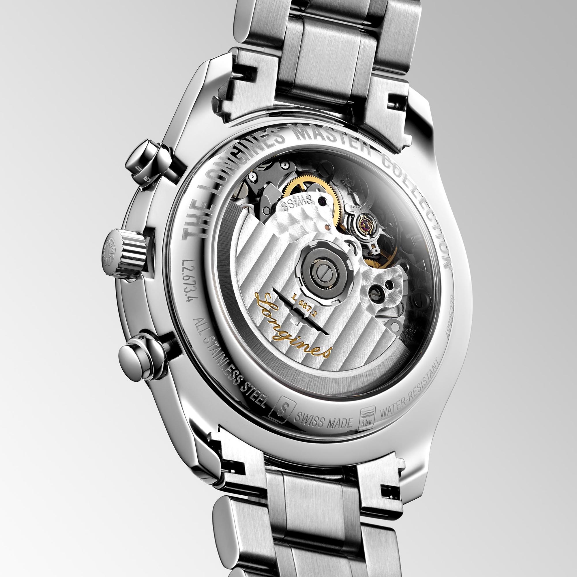 Longines Master Collection Chrono Moonphase Silver Dial Watch, 40mm