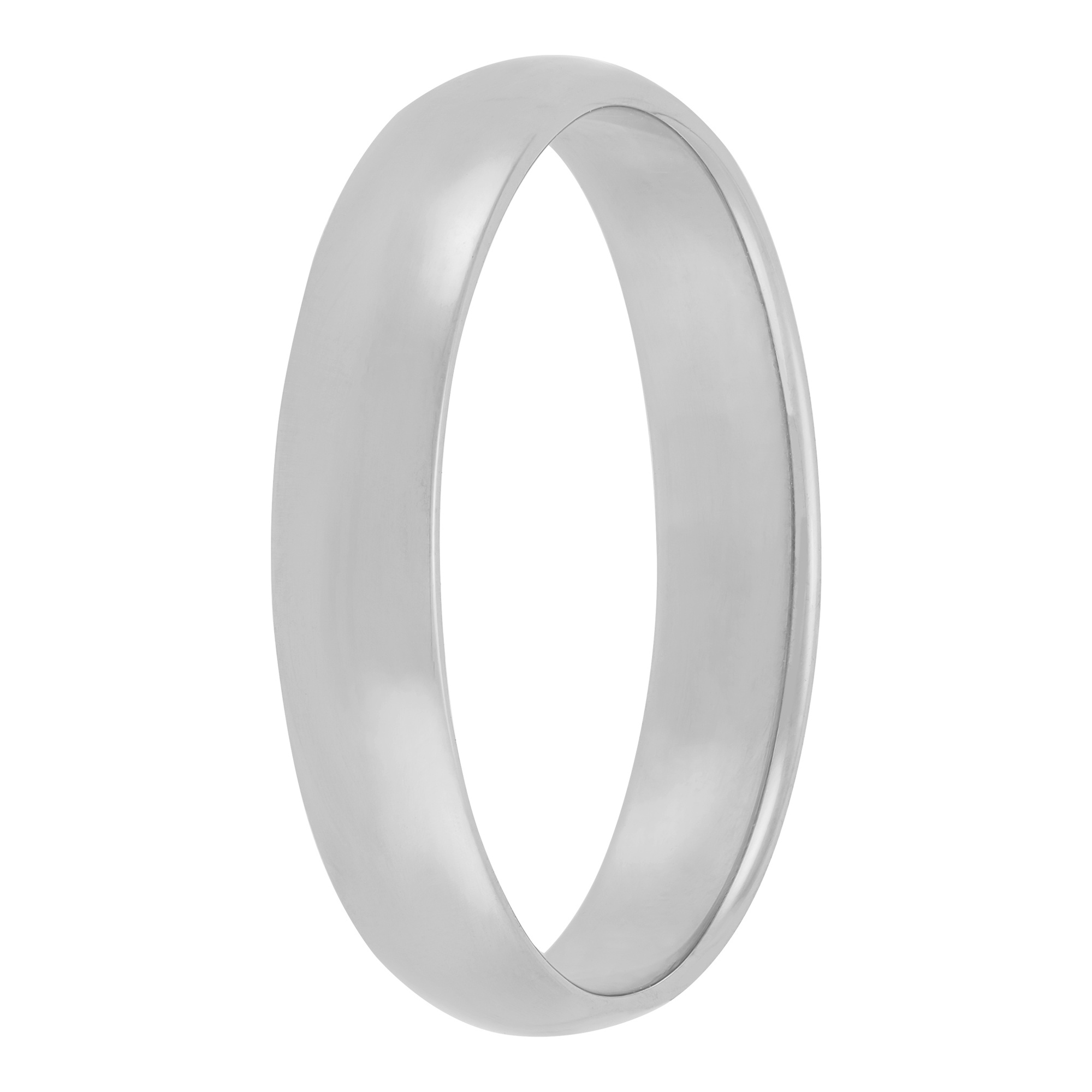 White Gold Polished Rounded 4mm Band 14K