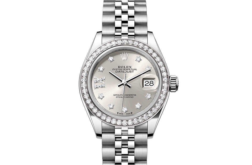 Rolex Lady-Datejust Oyster, 28 mm, Oystersteel, white gold and diamonds - M279384RBR-0021 at Ben Bridge