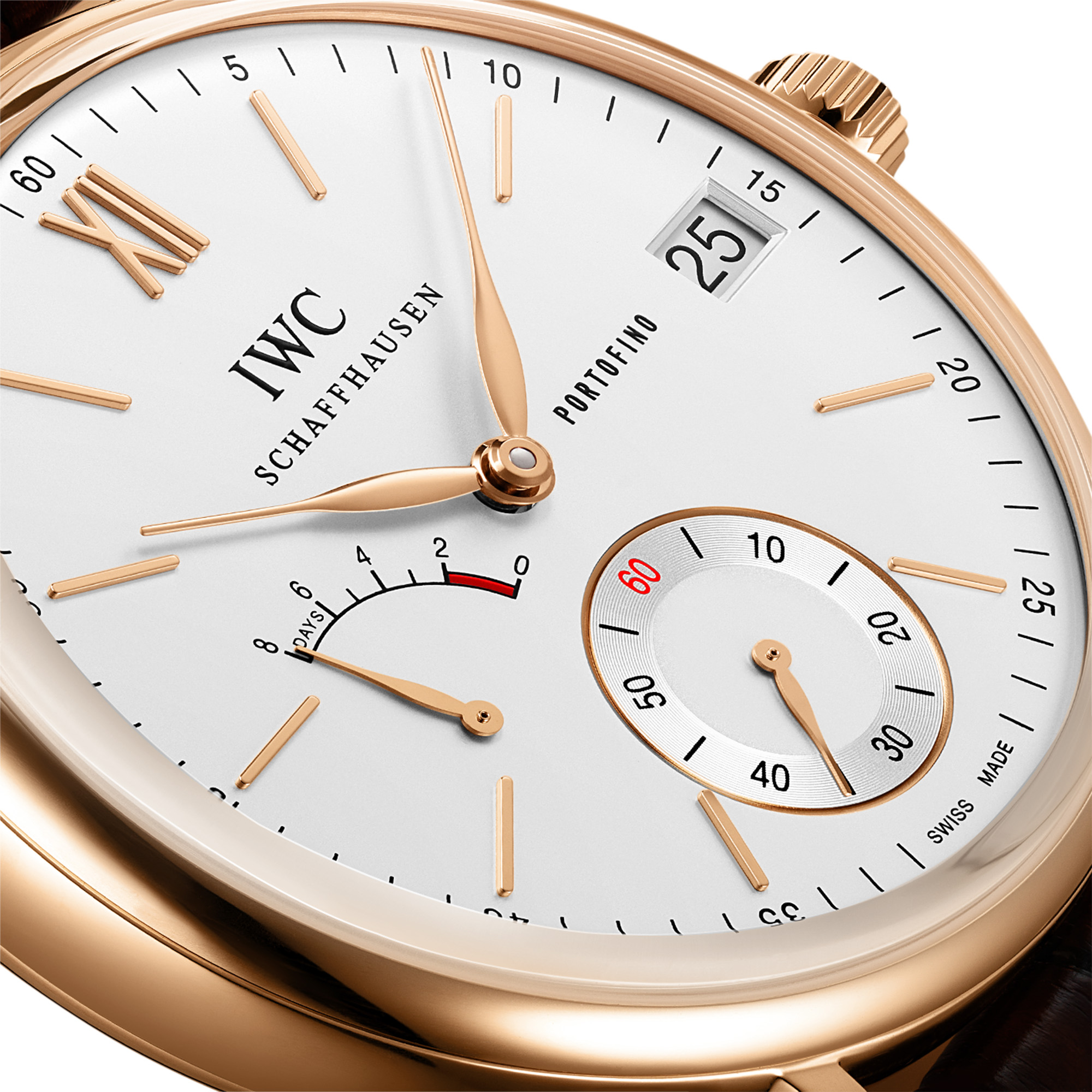 IWC Portofino Hand-Wound Eight Days Silver Dial Watch, 45mm