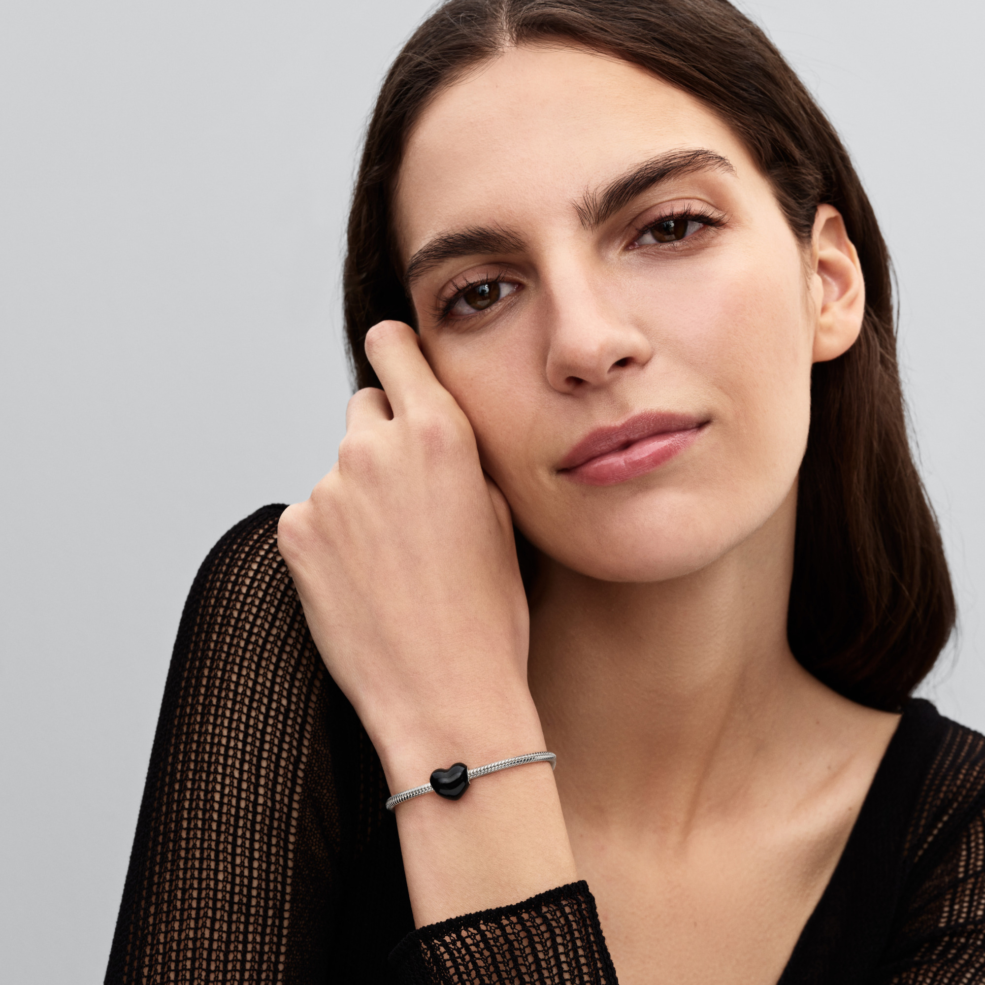 Pandora Metallic Black Heart Charm